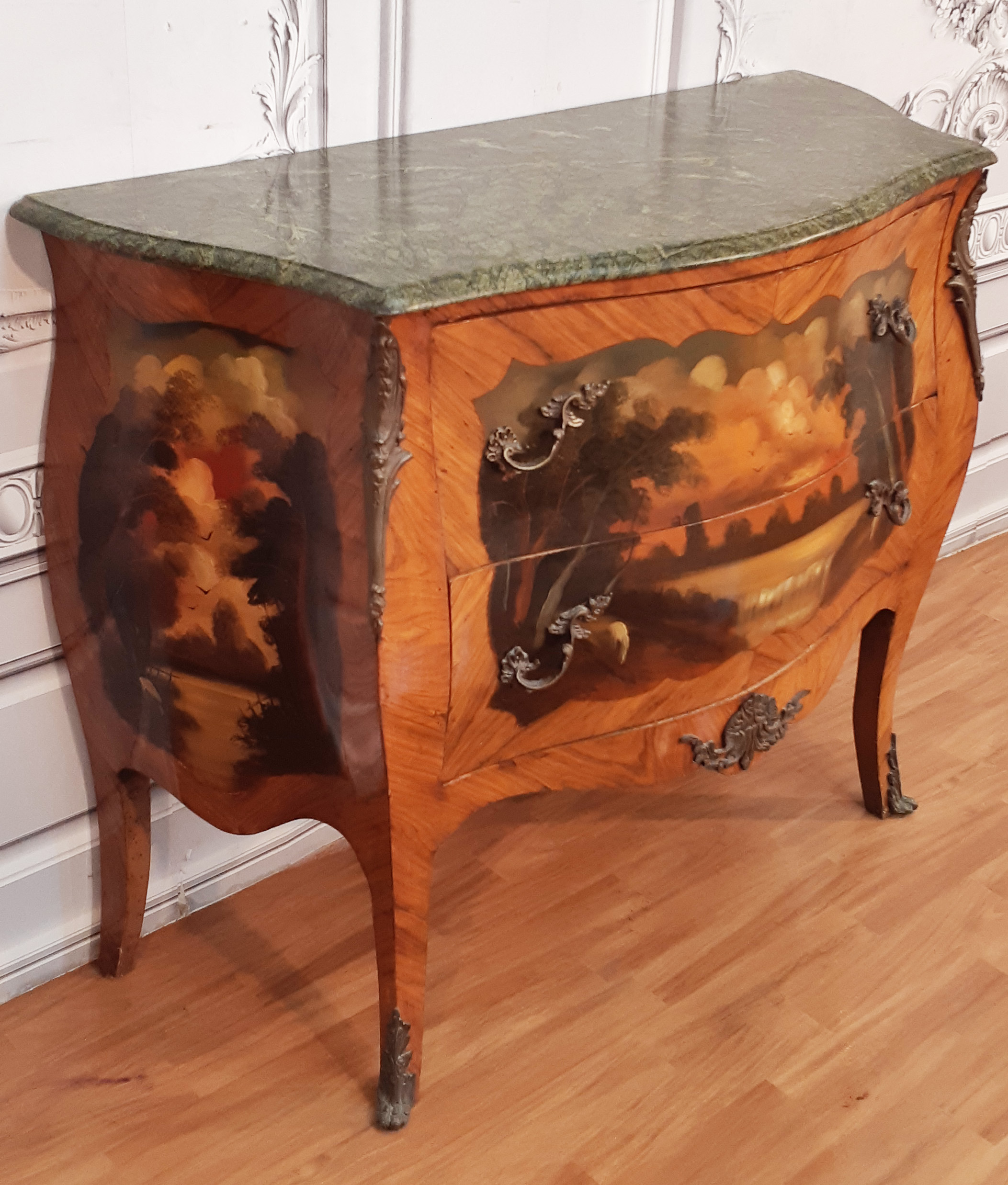 LOUIS XV STYLE BRONZE MOUNTED COMMODE