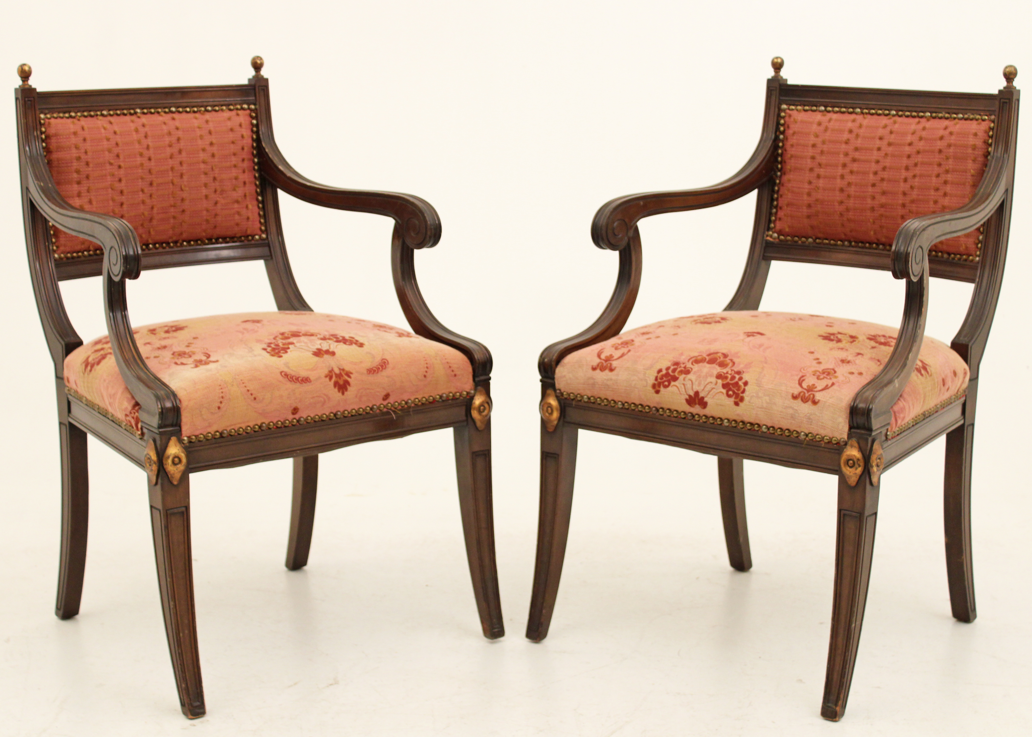 PR. OF REGENCY STYLE ARM CHAIRS