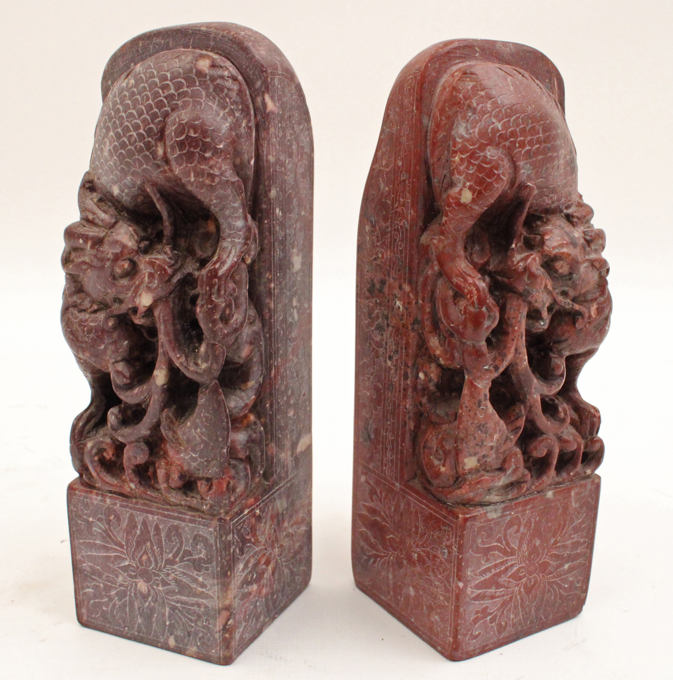 PR. OF CARVED SOAP STONE DRAGON