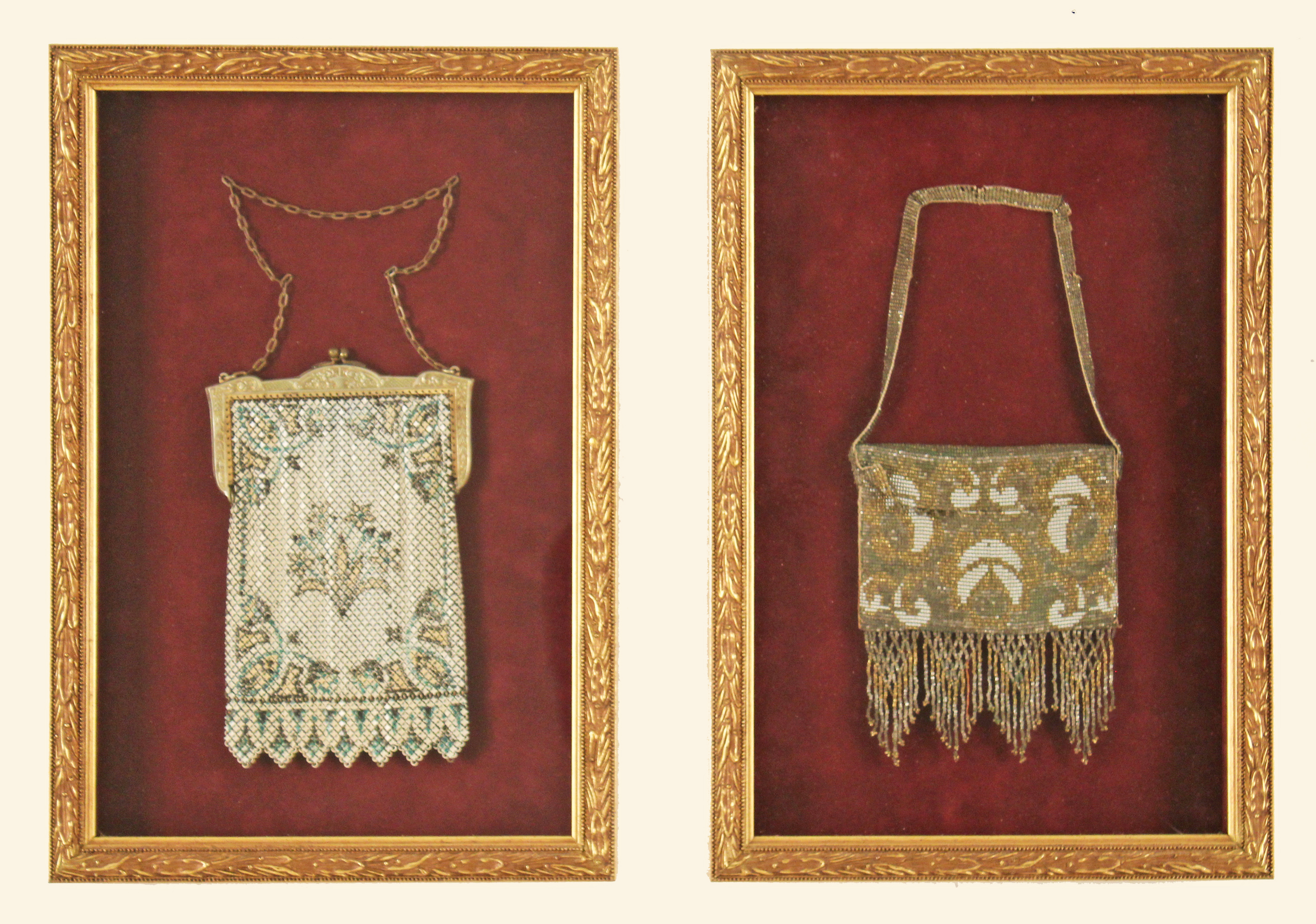 PR. OF VICTORIAN BEADED PURSES IN SHADOW