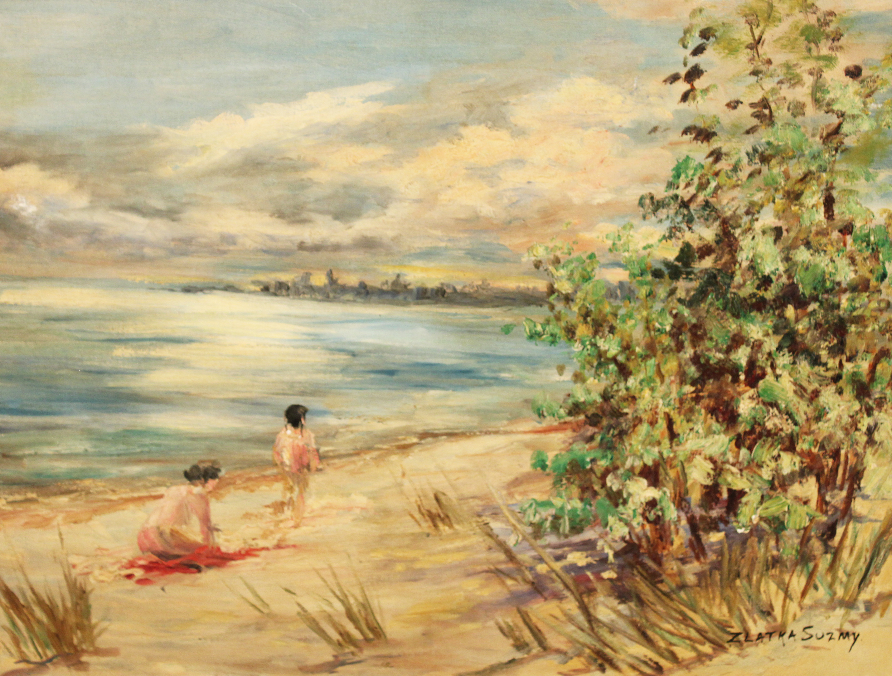 ZLATKA SUZMY O C BEACH SCENE PAINTING 35f13d