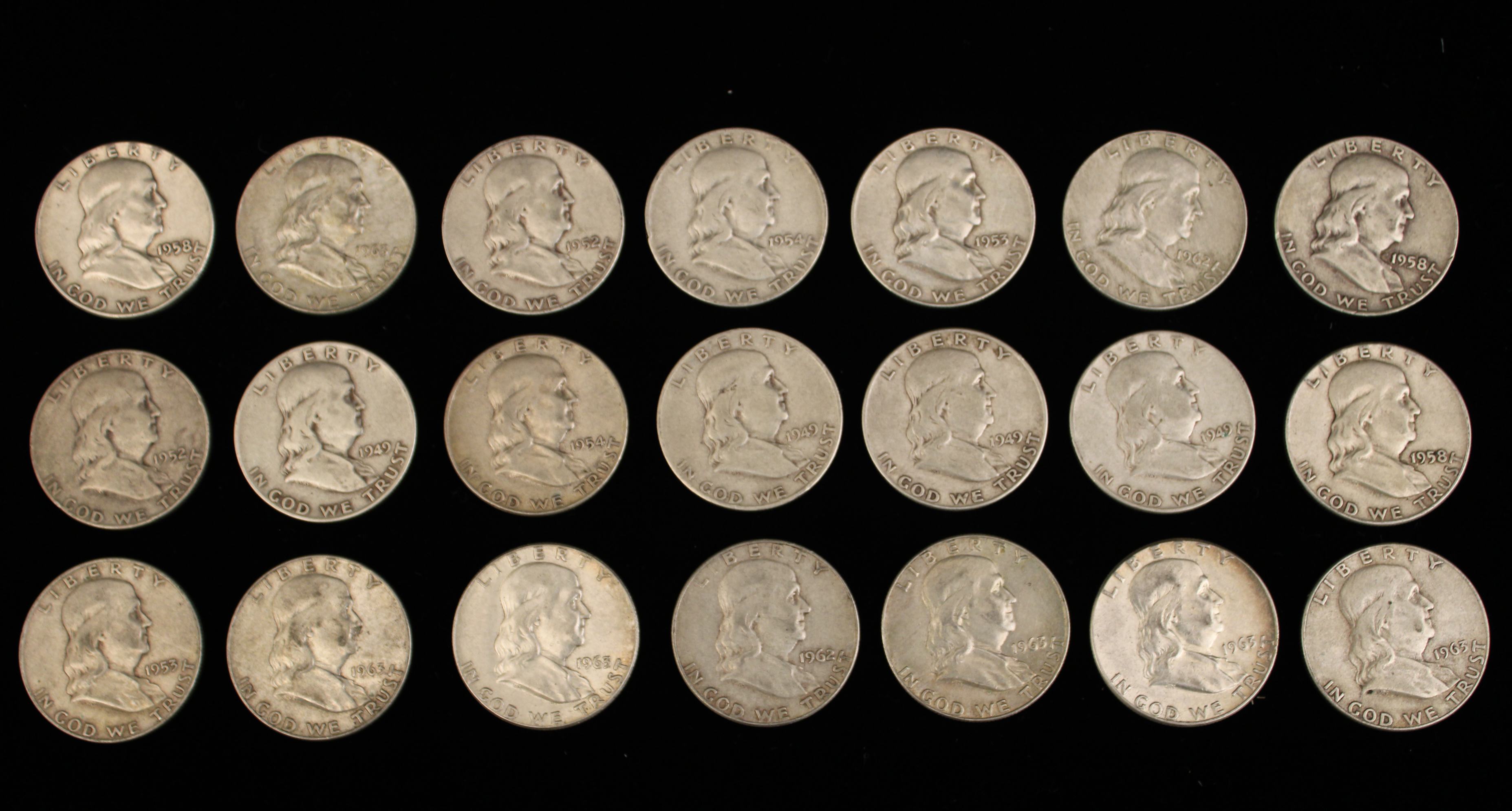 21 BEN FRANKLIN HALF DOLLAR SILVER 35f149