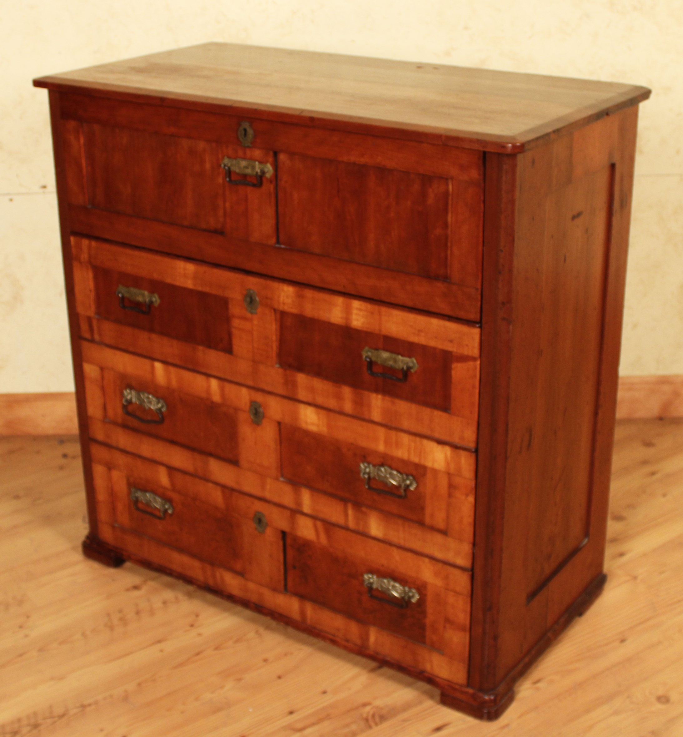 AMERICAN CHERRY CHEST WITH SECRETAIRE