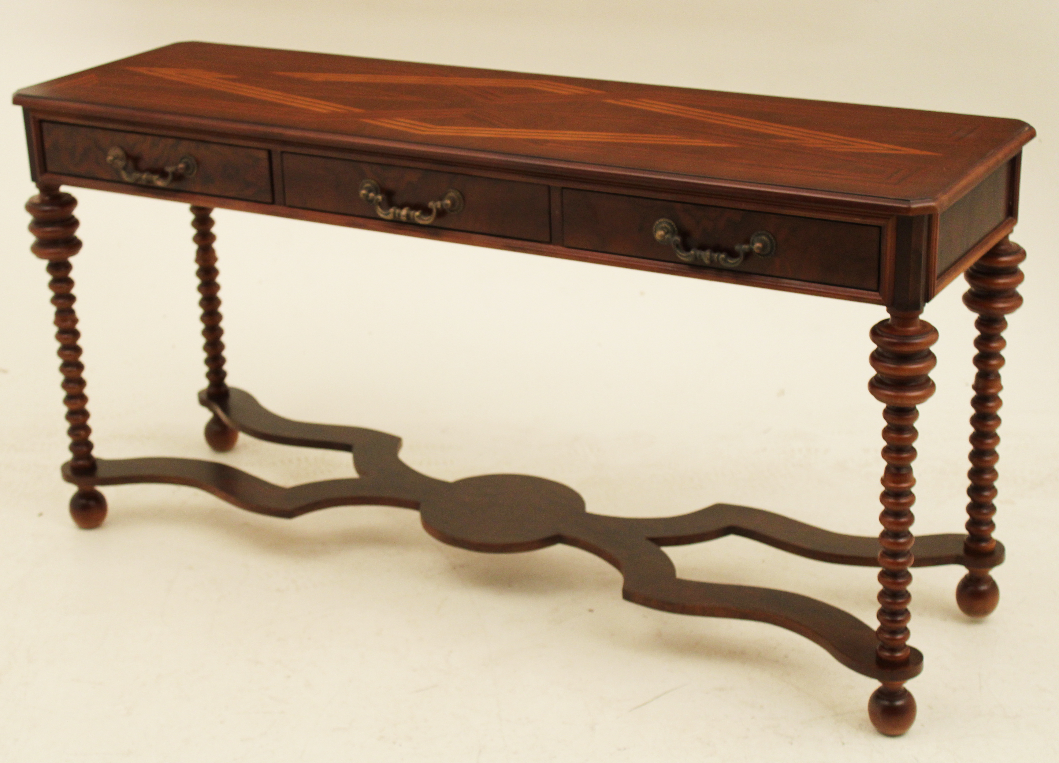 WALNUT NARROW 3 DRAWER CONSOLE 35f1ca