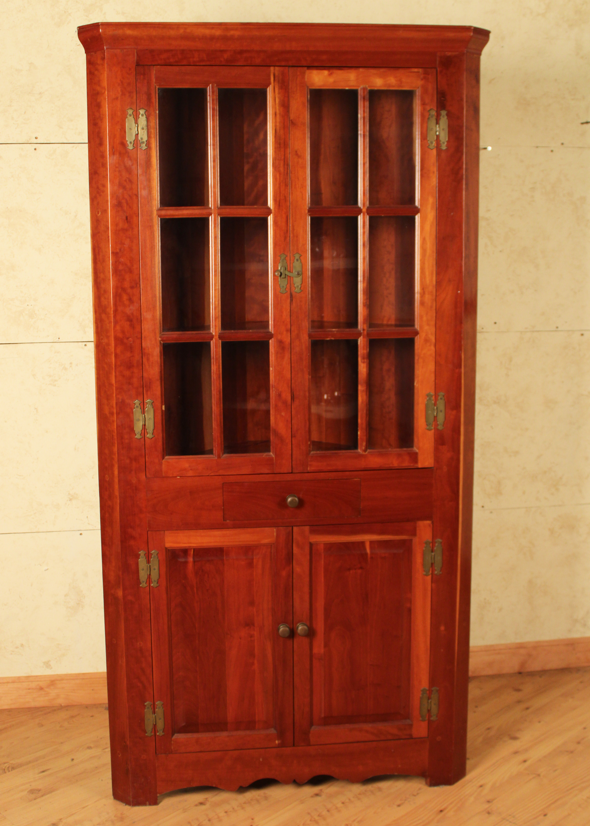 AMERICAN CHERRY CORNER CUPBOARD 35f1cd