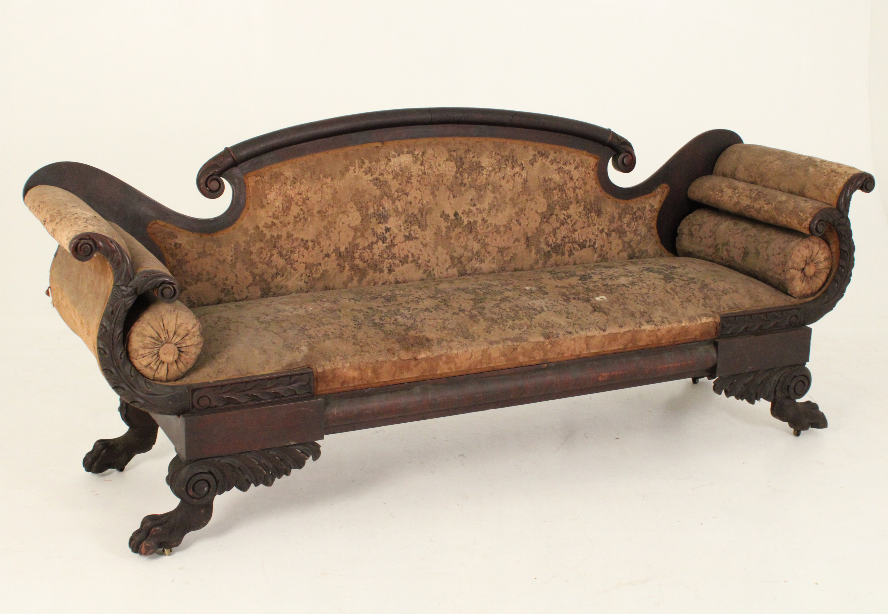 AMERICAN EMPIRE SCROLL ARM SOFA