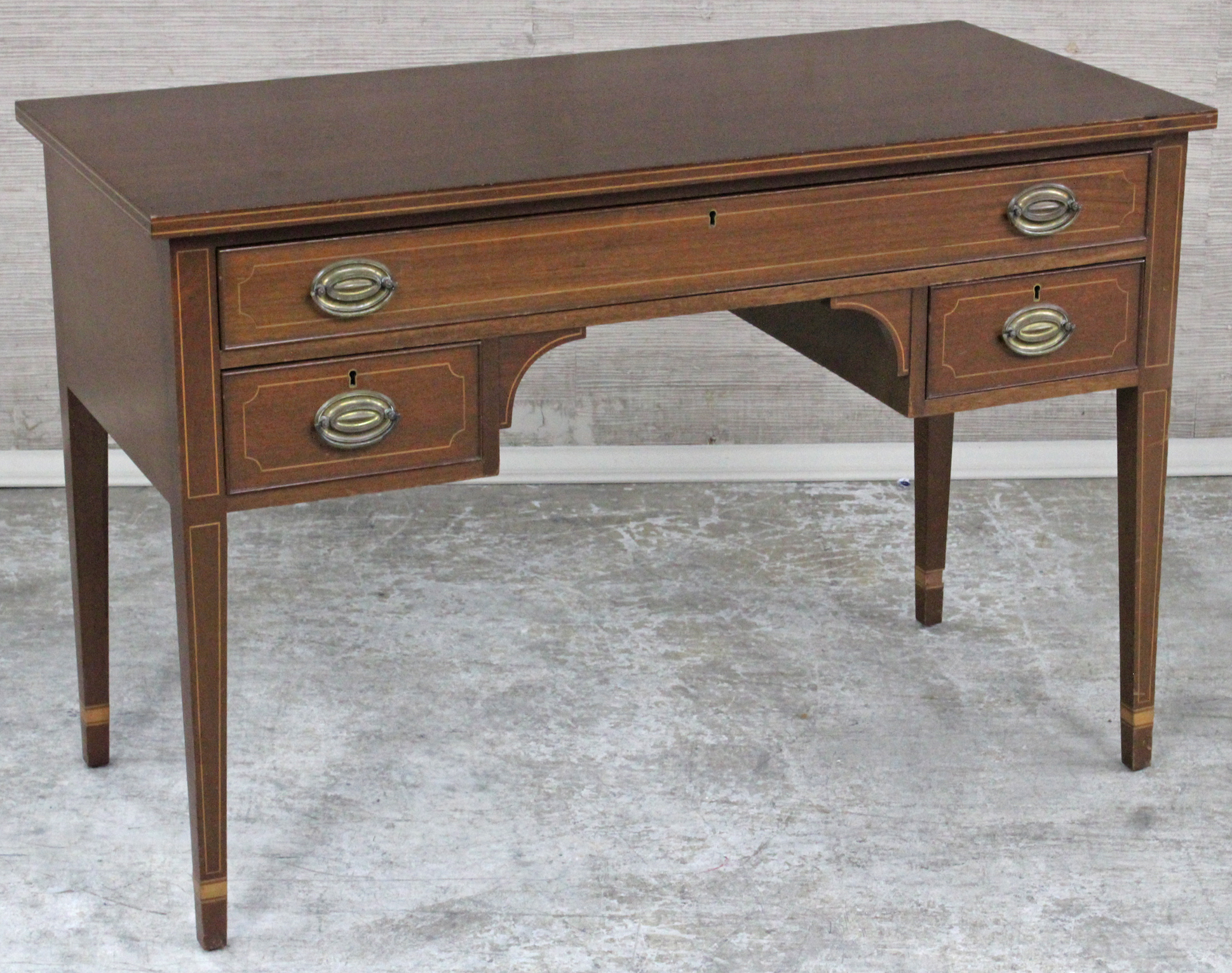 INLAID MAHOGANY WRITING DESK BY