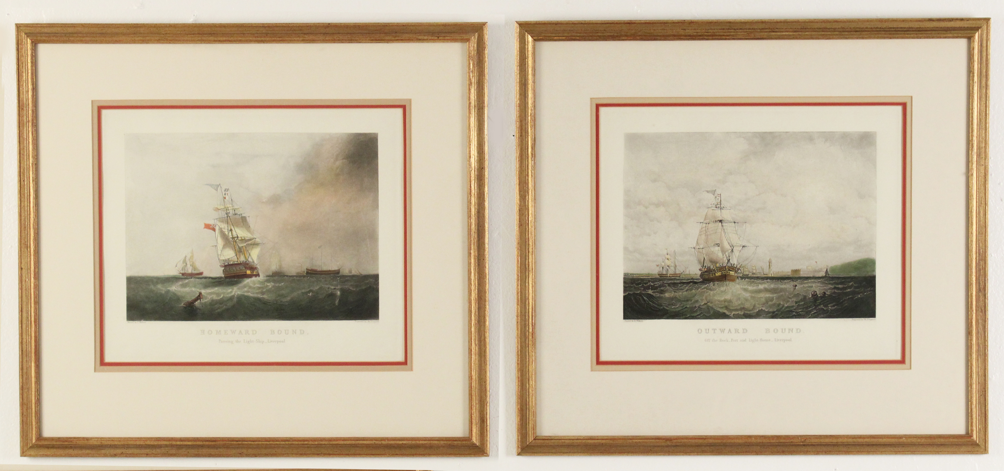 PAIR OF HANDCOLORED NAUTICAL ENGRAVINGS 35f26d