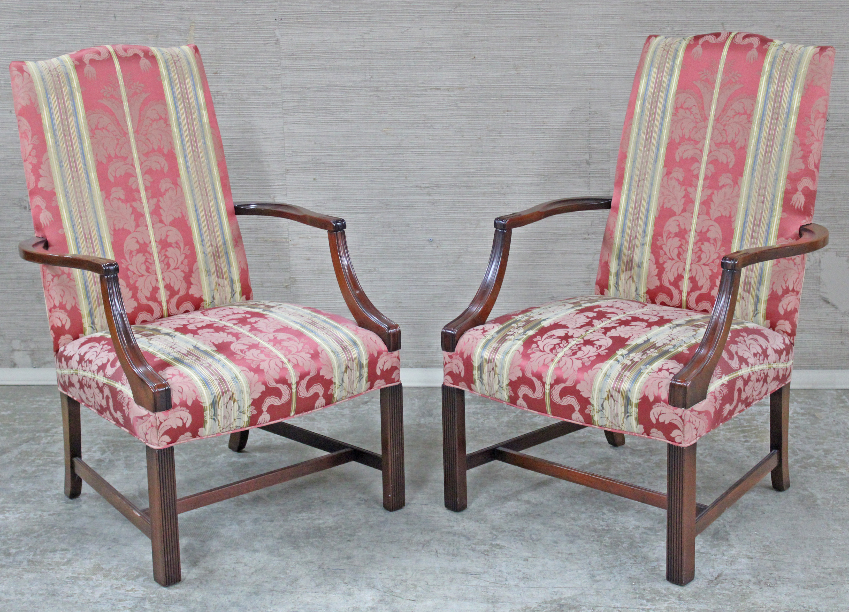 PAIR OF ENGLISH MAHOGANY ARMCHAIRS