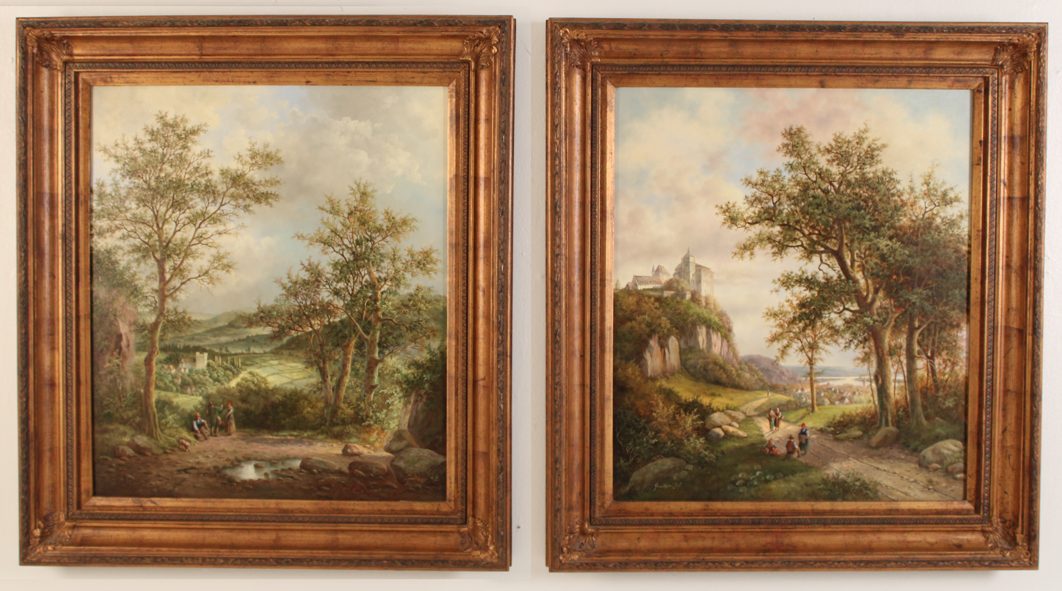 PAIR OF GERMAN LANDSCAPES BY ELEONORE