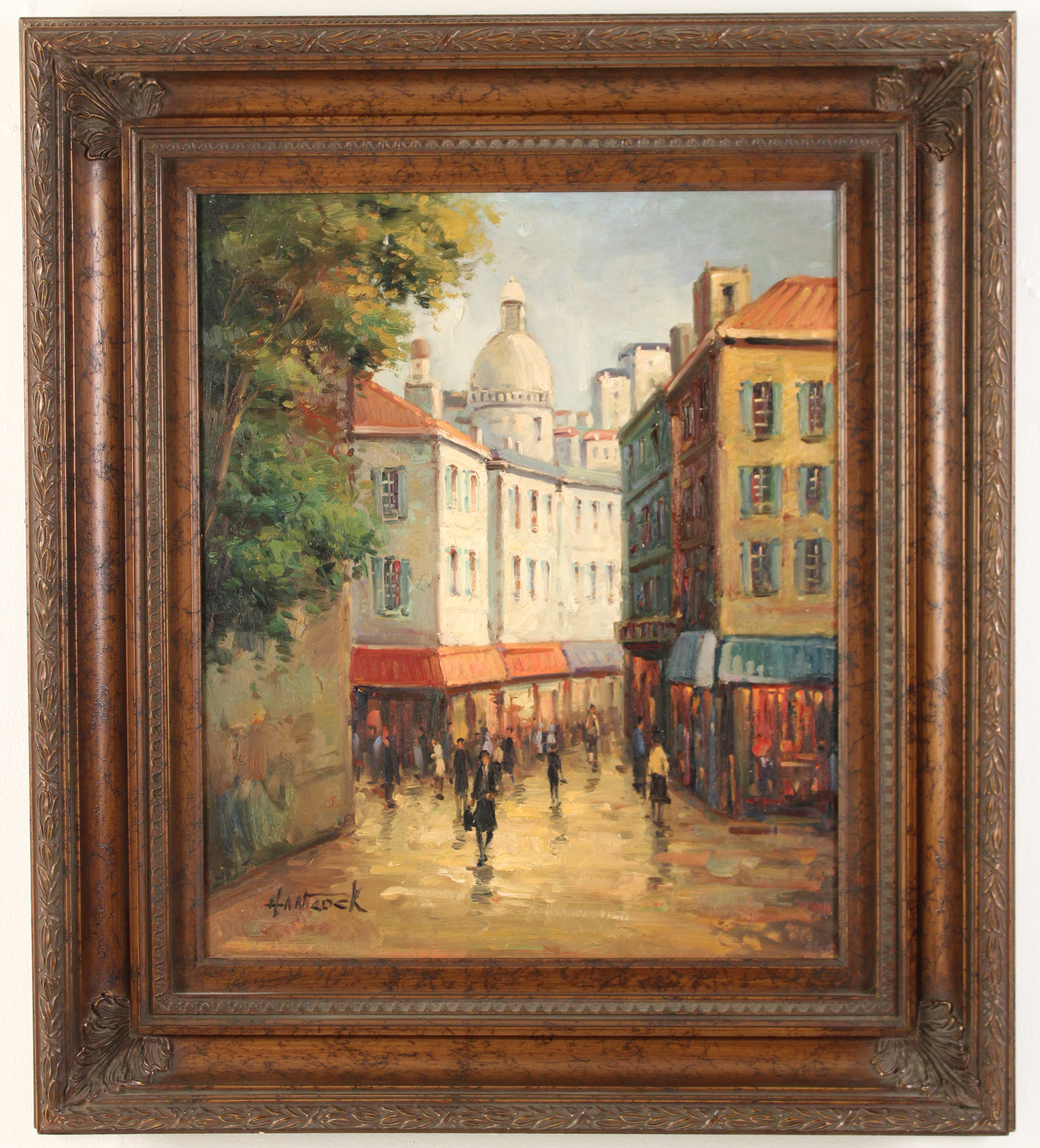 OIL ON CANVAS STREET SCENE PAINTING