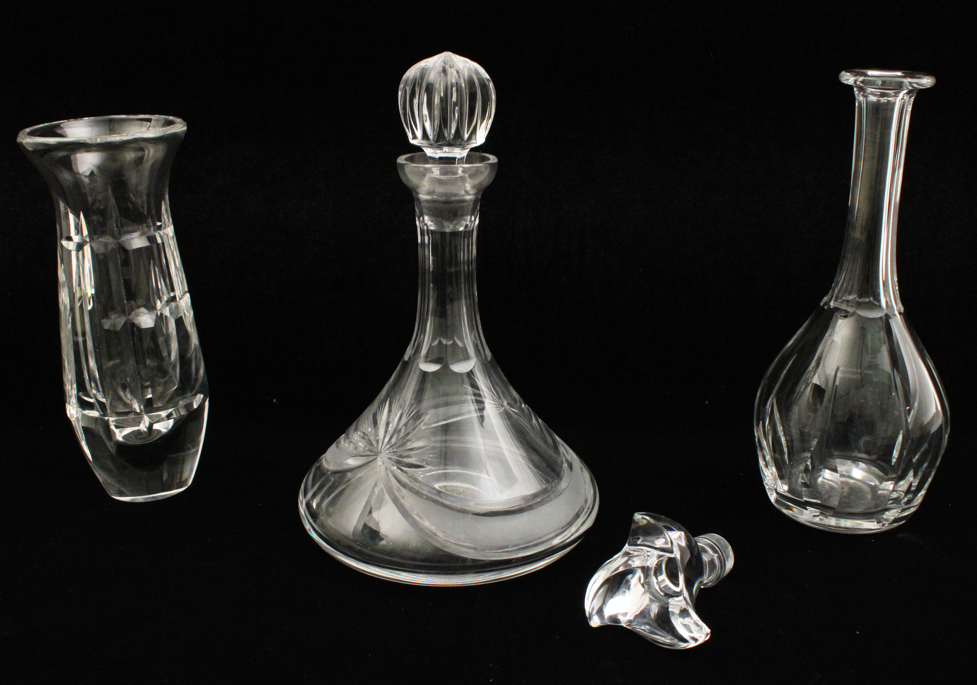 3 PC LOT OF FRENCH CUT CRYSTAL  35f282