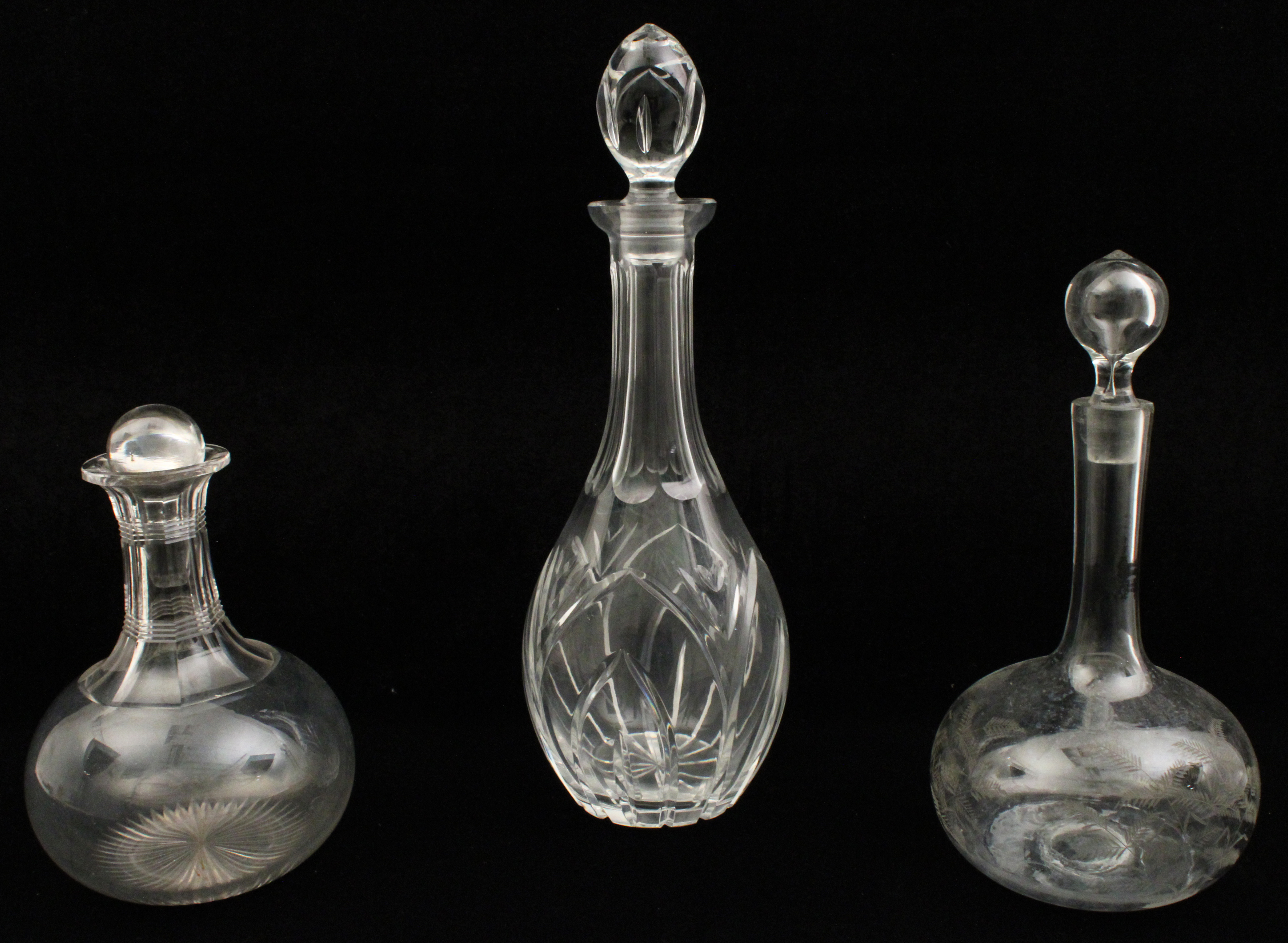 GROUP OF 3 CRYSTAL DECANTERS GROUP OF