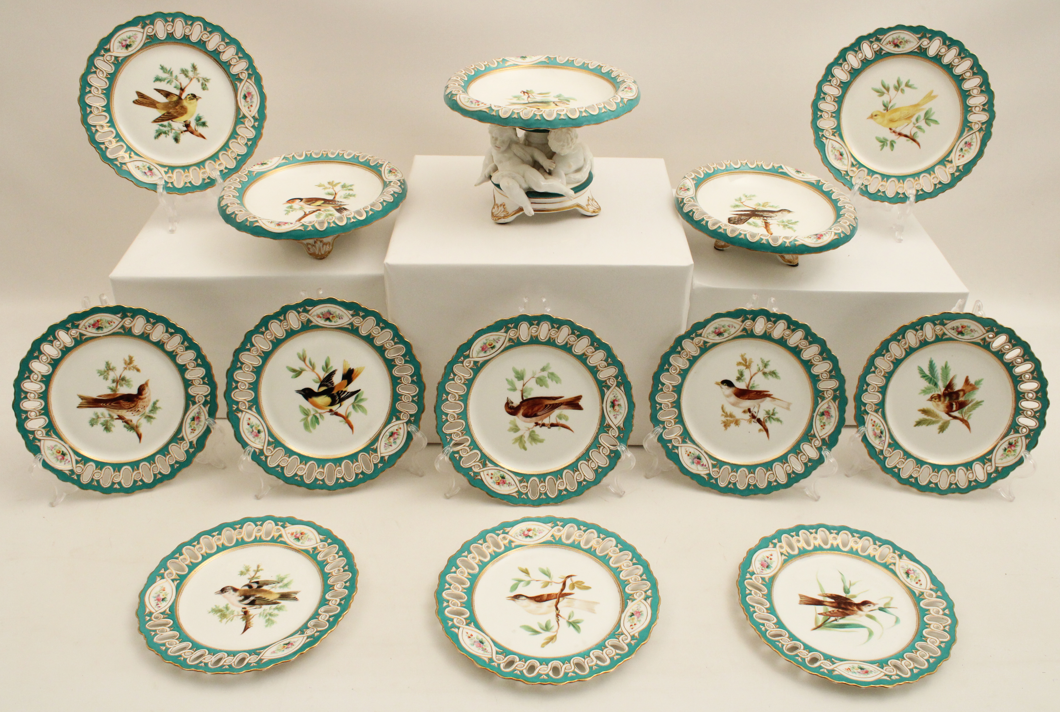 13 PC. ENGLISH PORCELAIN DESSERT