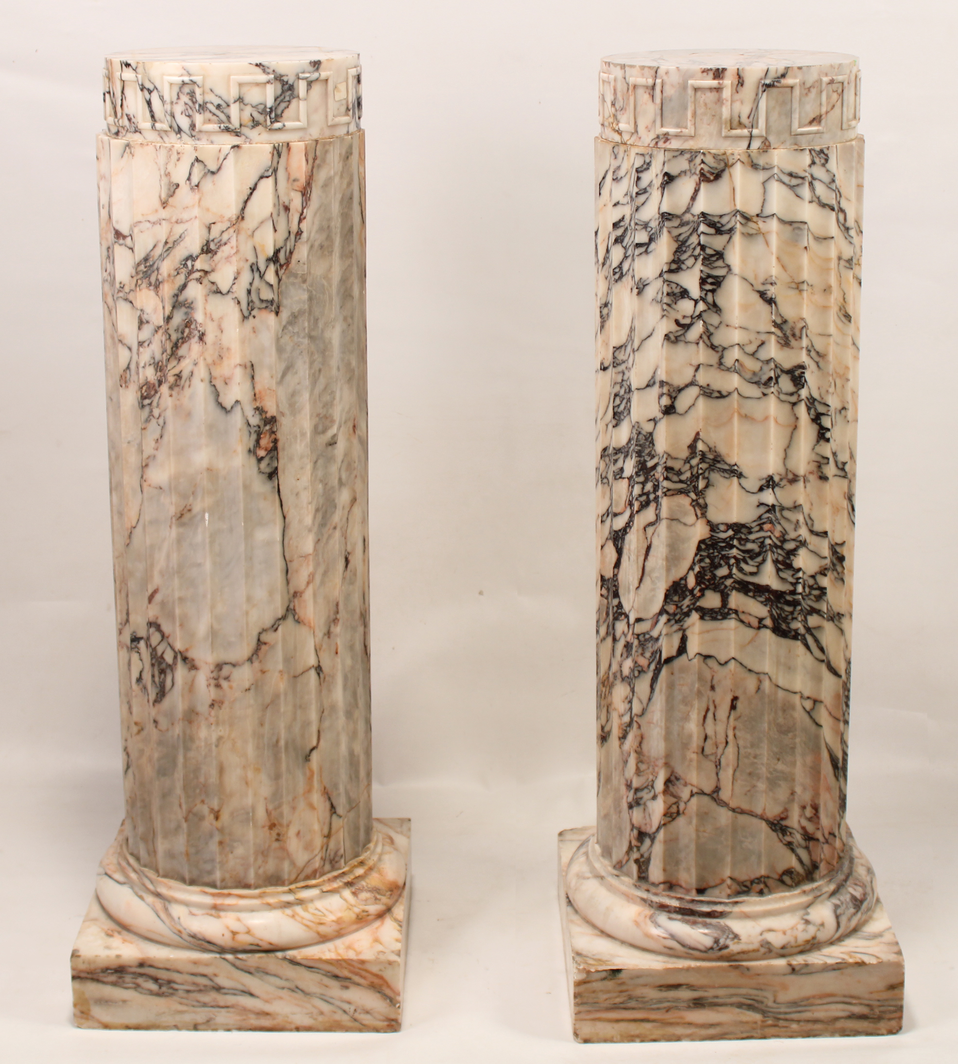 GREAT PAIR OF 19TH C. MARBLE FLUTED