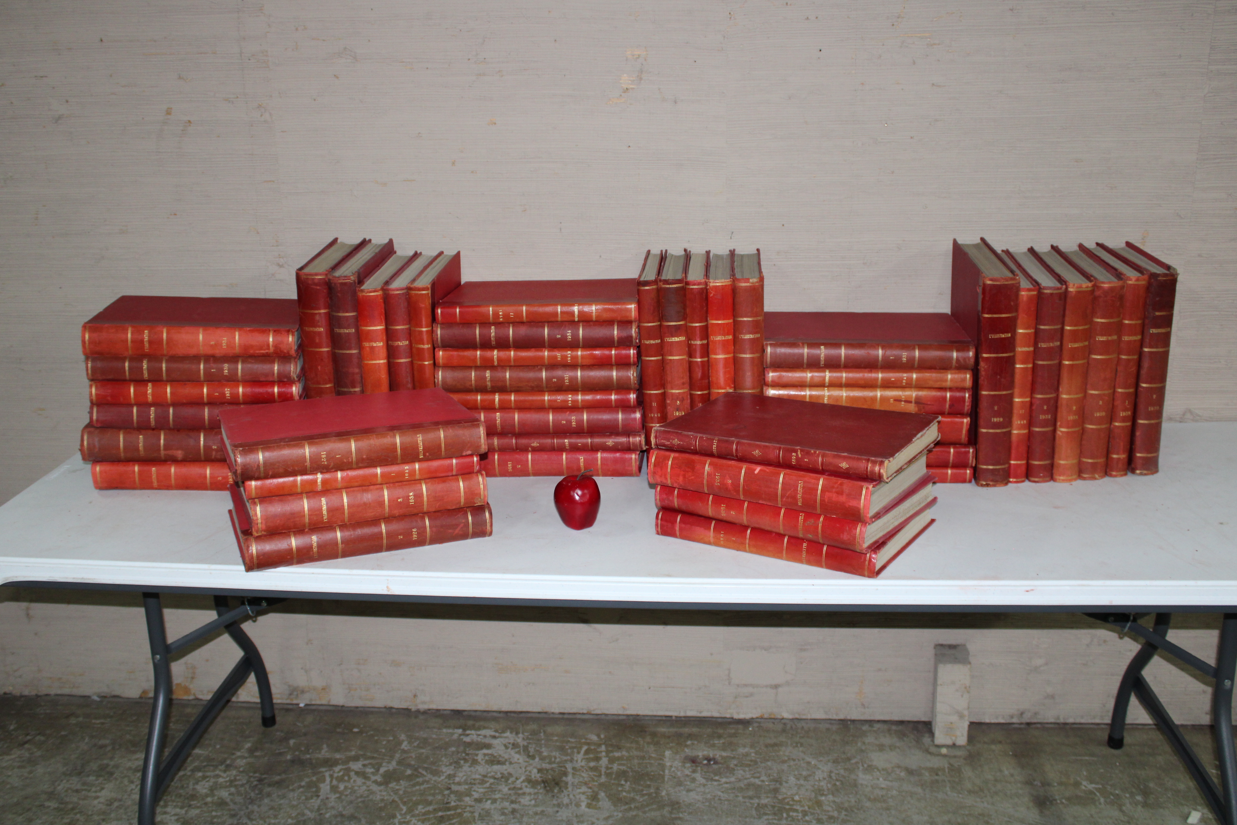 45 RED MOROCCAN SPINE LEATHER BOUND