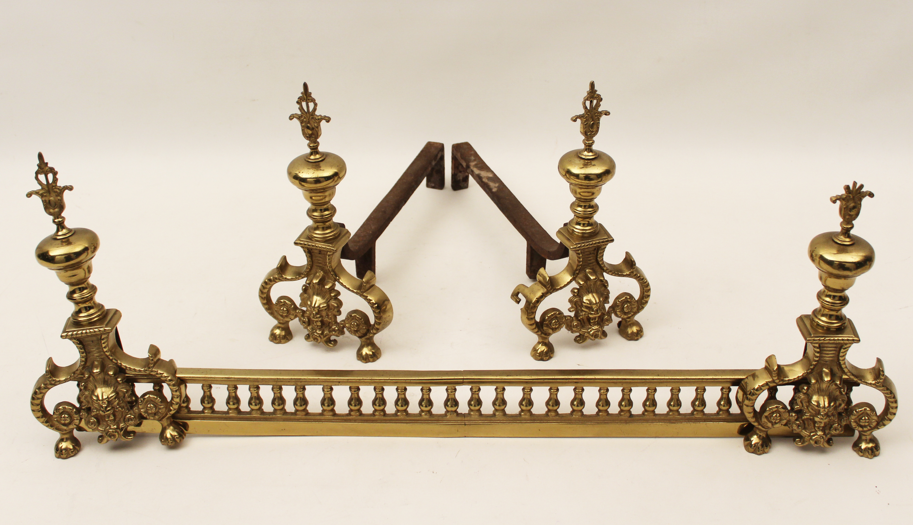 FRENCH 5 PC GILT BRONZE FIREPLACE 35f353