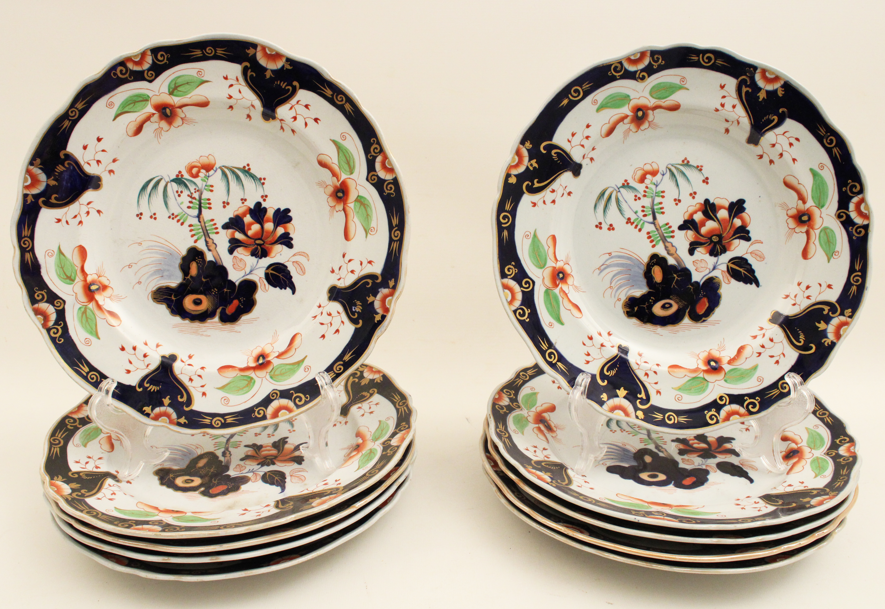 GROUP OF 10 IMARI PALETTE ENGLISH