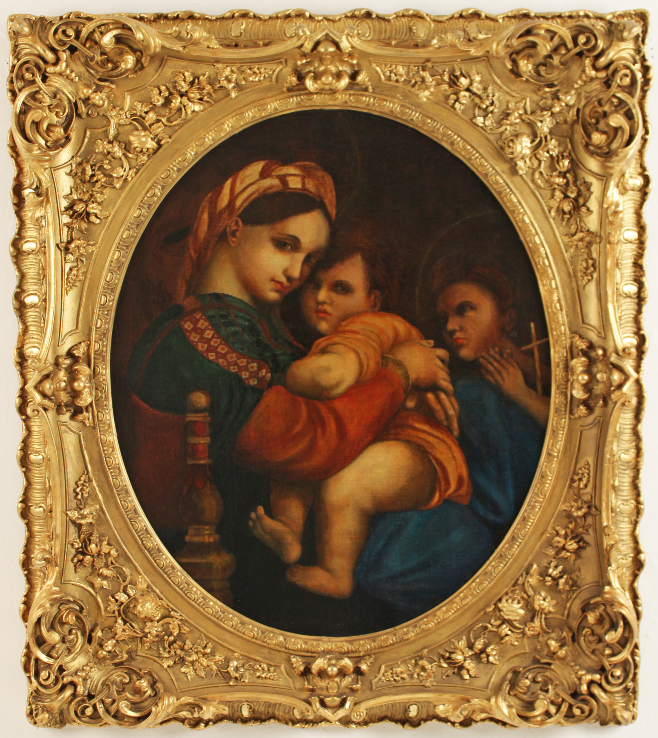 19TH C PAINTING OF MOTHER AND 35f37d