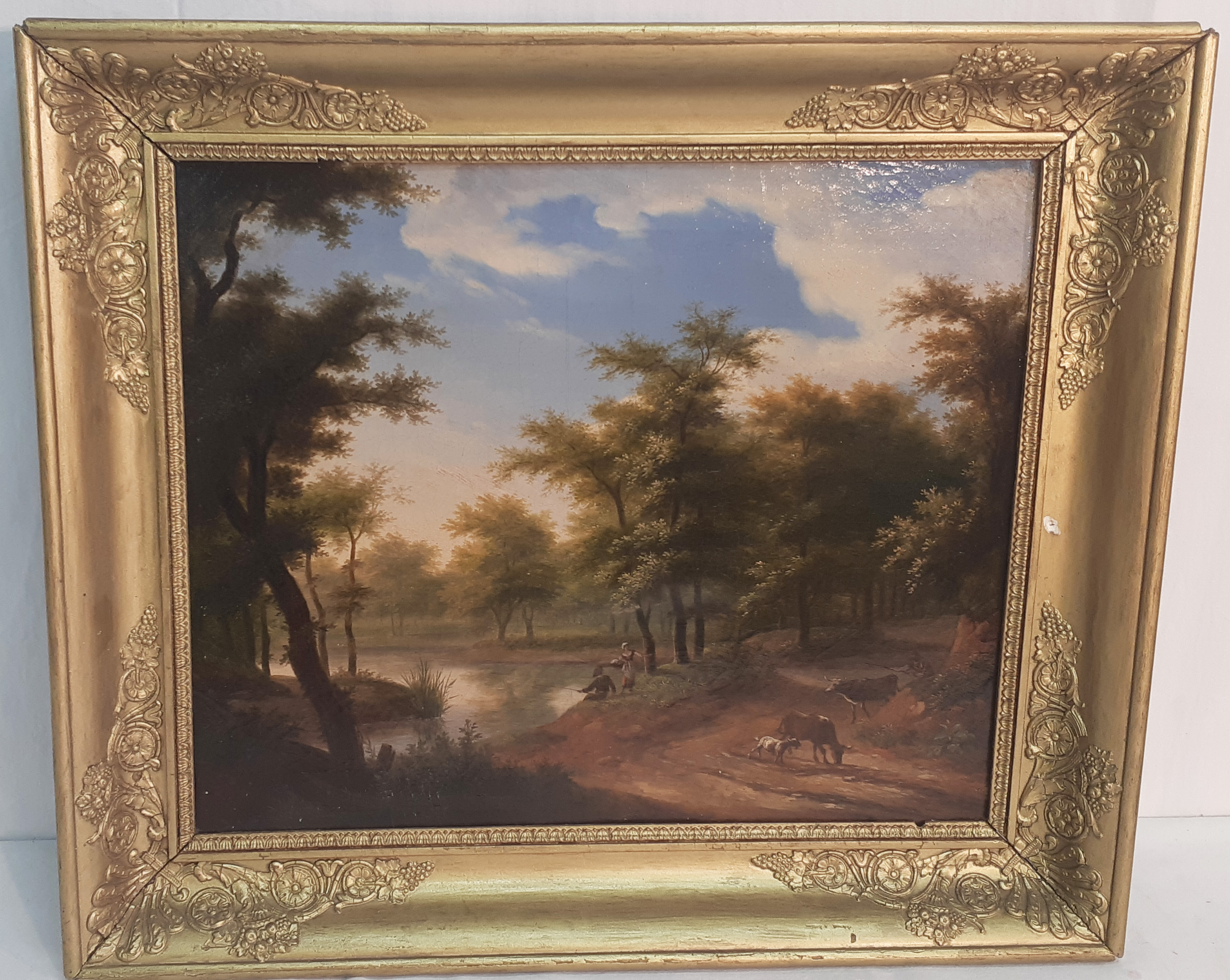 19TH C OIL ON CANVAS FRENCH PASTORIAL 35f398