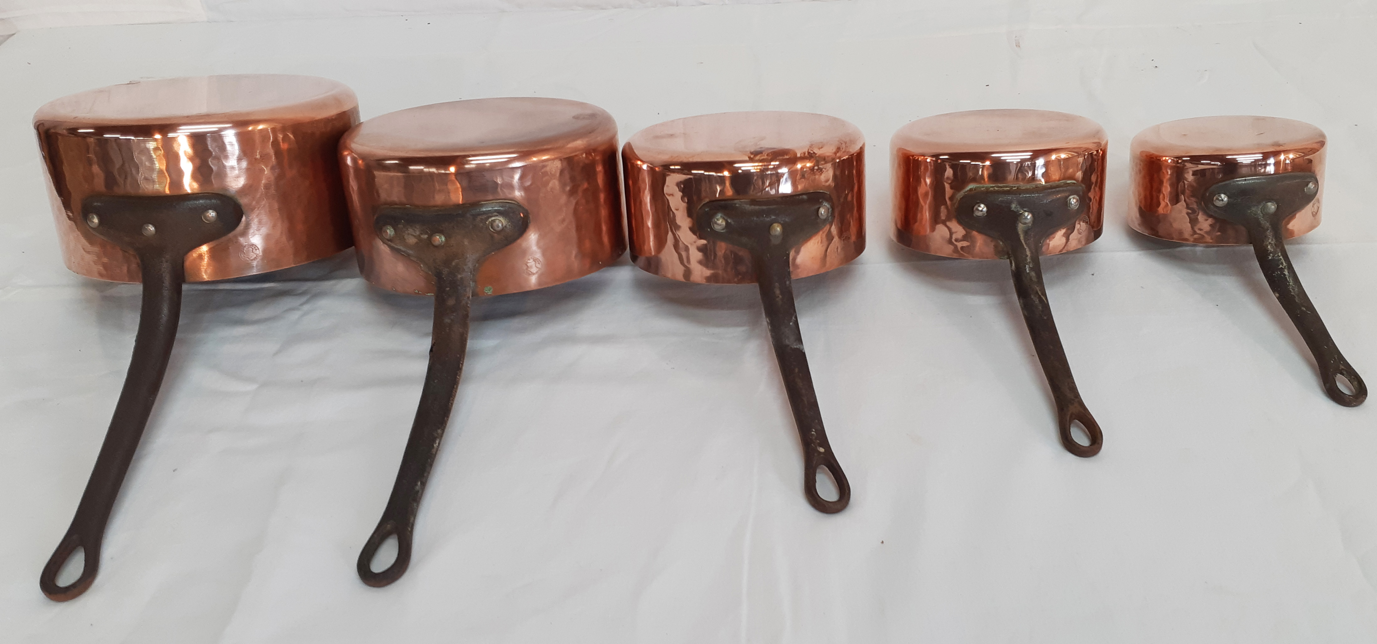 GRADUATING 5 PC. SET OF HAMMERED COPPER