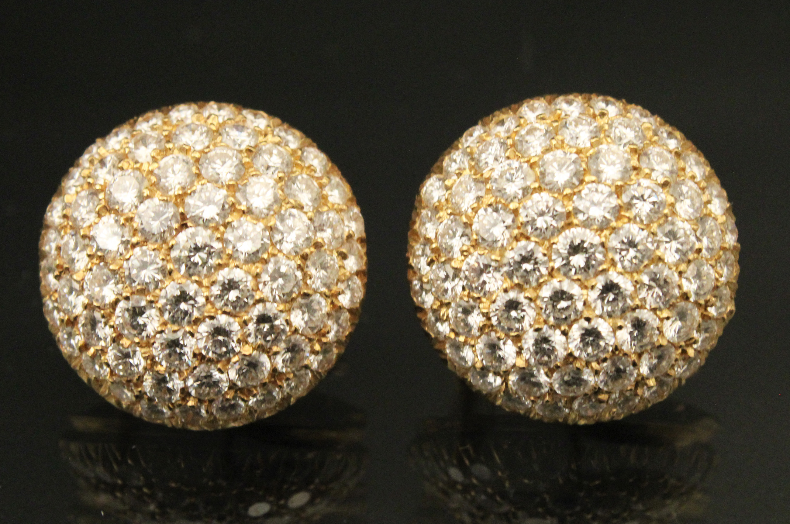 PR OF 18K YG DIAMOND SPHERE SHAPED 35f441