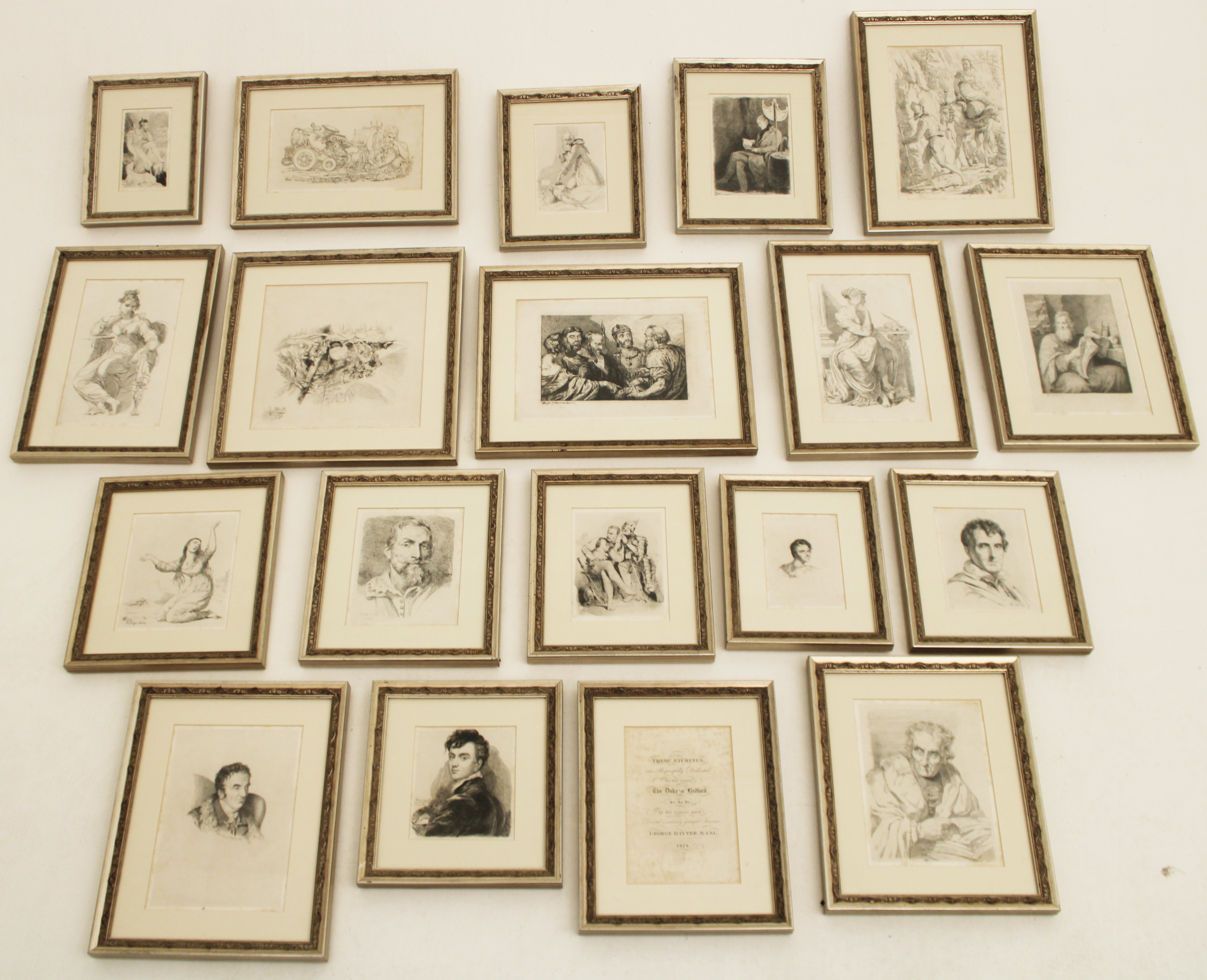 COLLECTION OF 19 ANTIQUE ETCHINGS