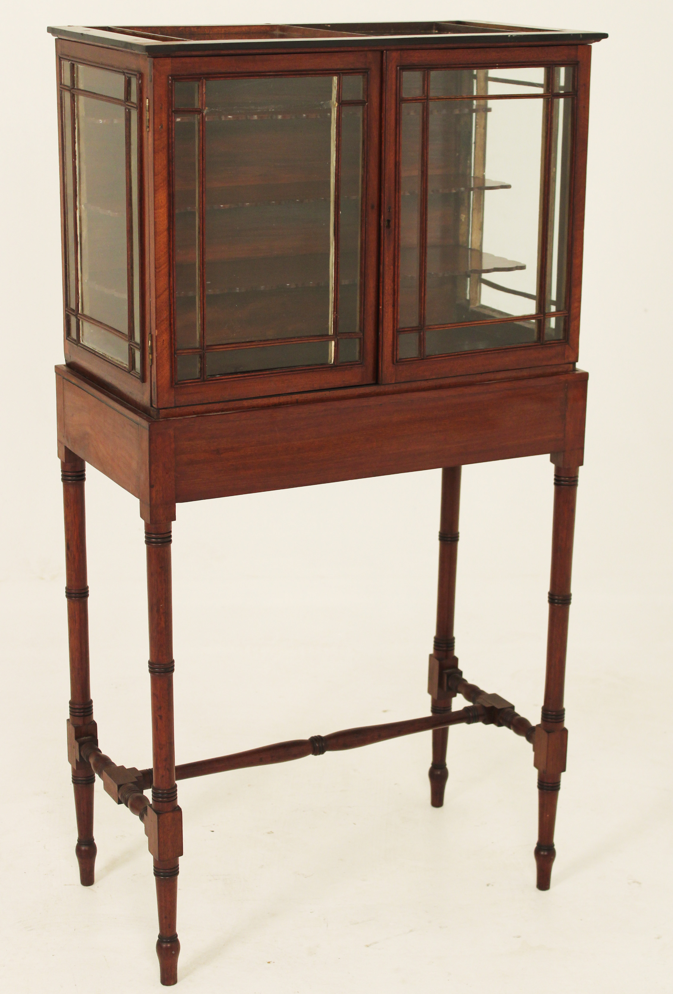 ENGLISH MAHOGANY 2 DOOR SPECIMAN