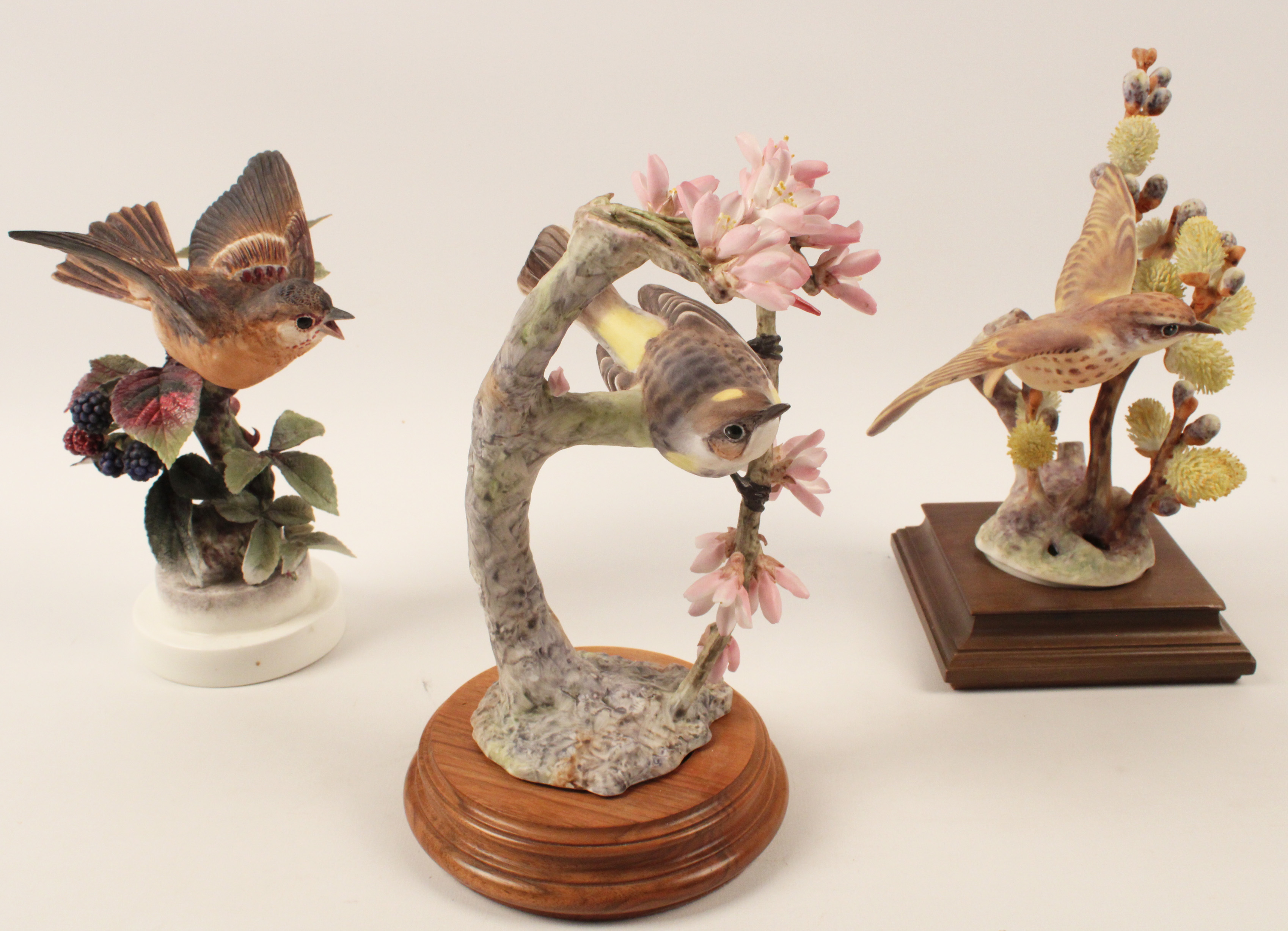 TRIO OF PORCELAIN BIRD MODELS BY