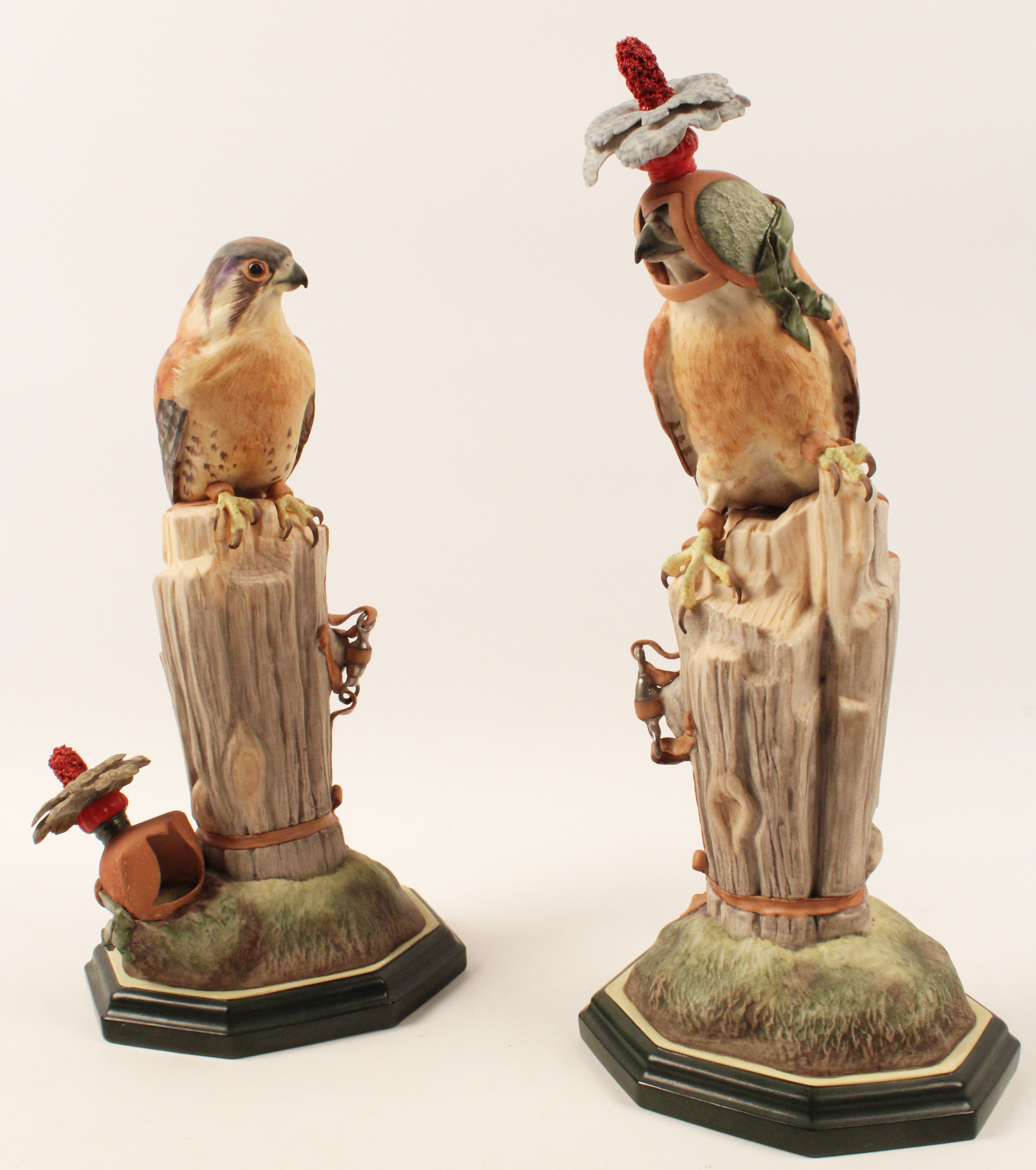 PAIR OF KESTRELS PORCELAIN BIRD 35f4ec