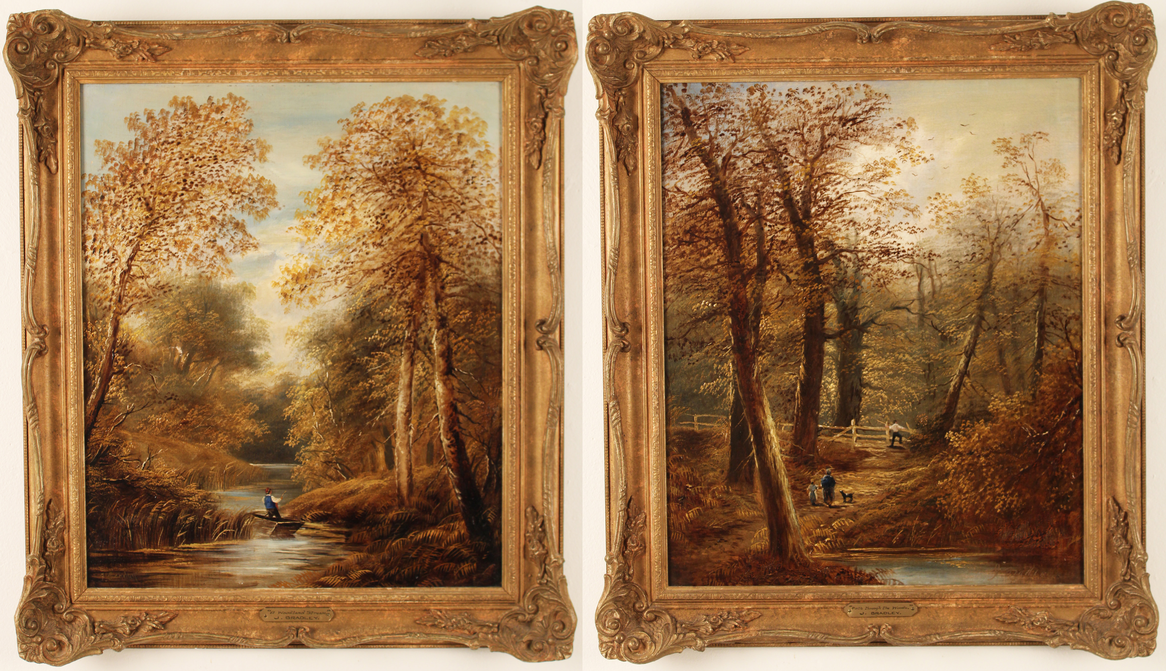PR OF 19TH C. OIL ON CANVAS LANDSCAPES,