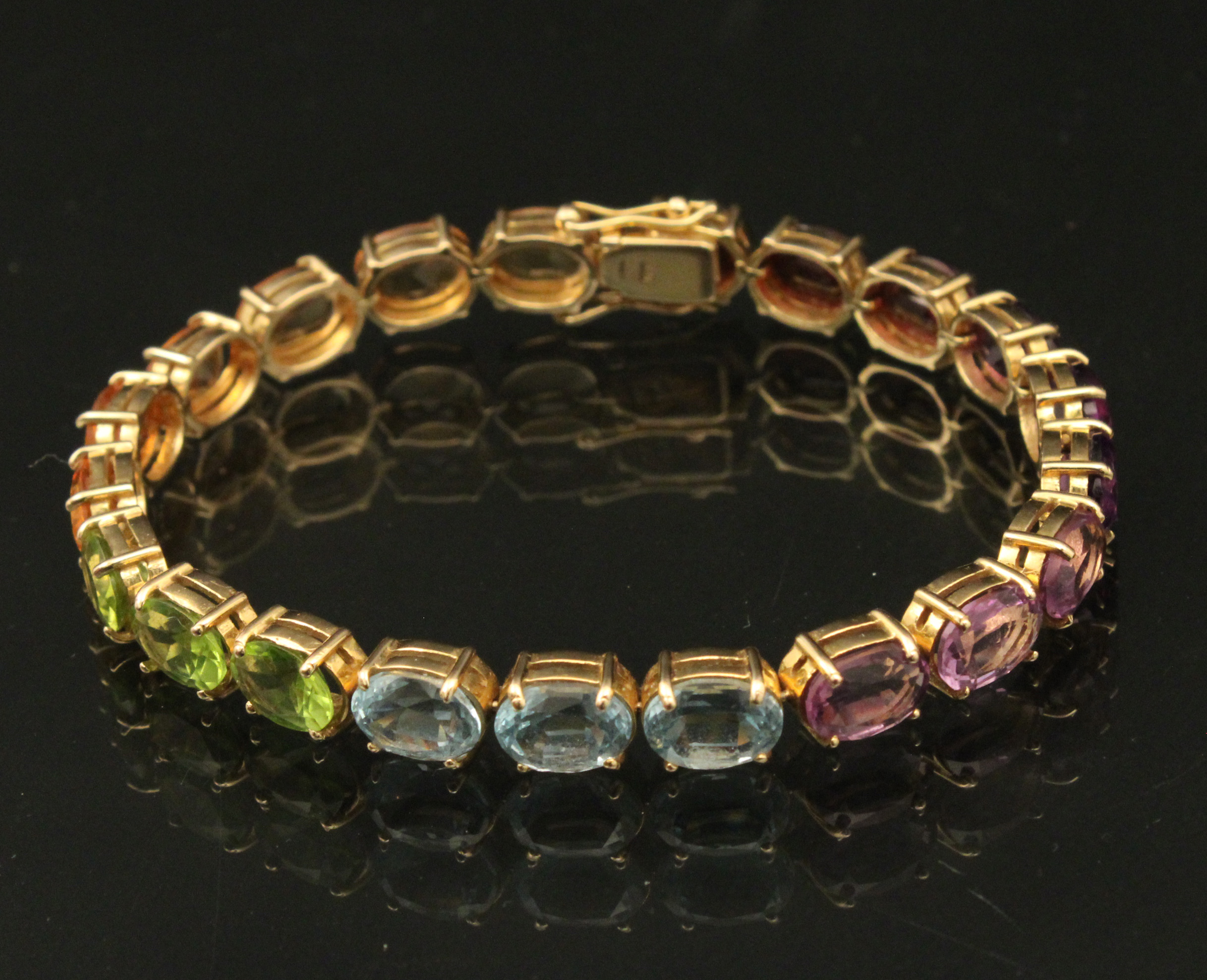 14K MULTICOLORED SEMI-PRECIOUS