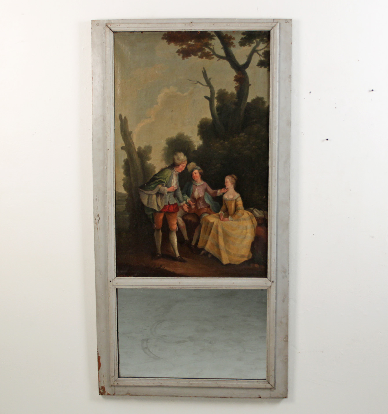 FRENCH TRUMEAU MIRROR WITH COURTING