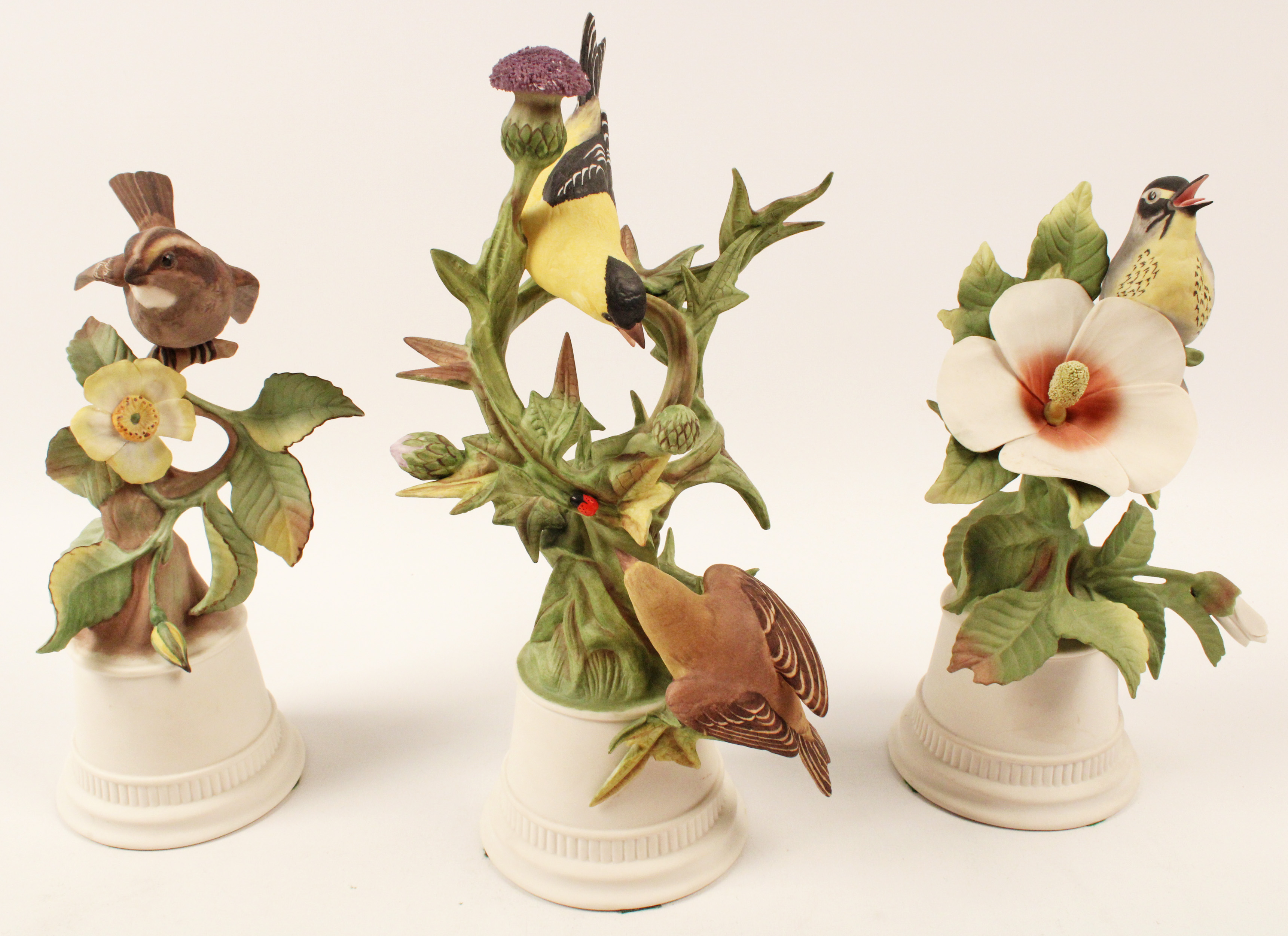 TRIO OF PORCELAIN BIRD MODELS BY