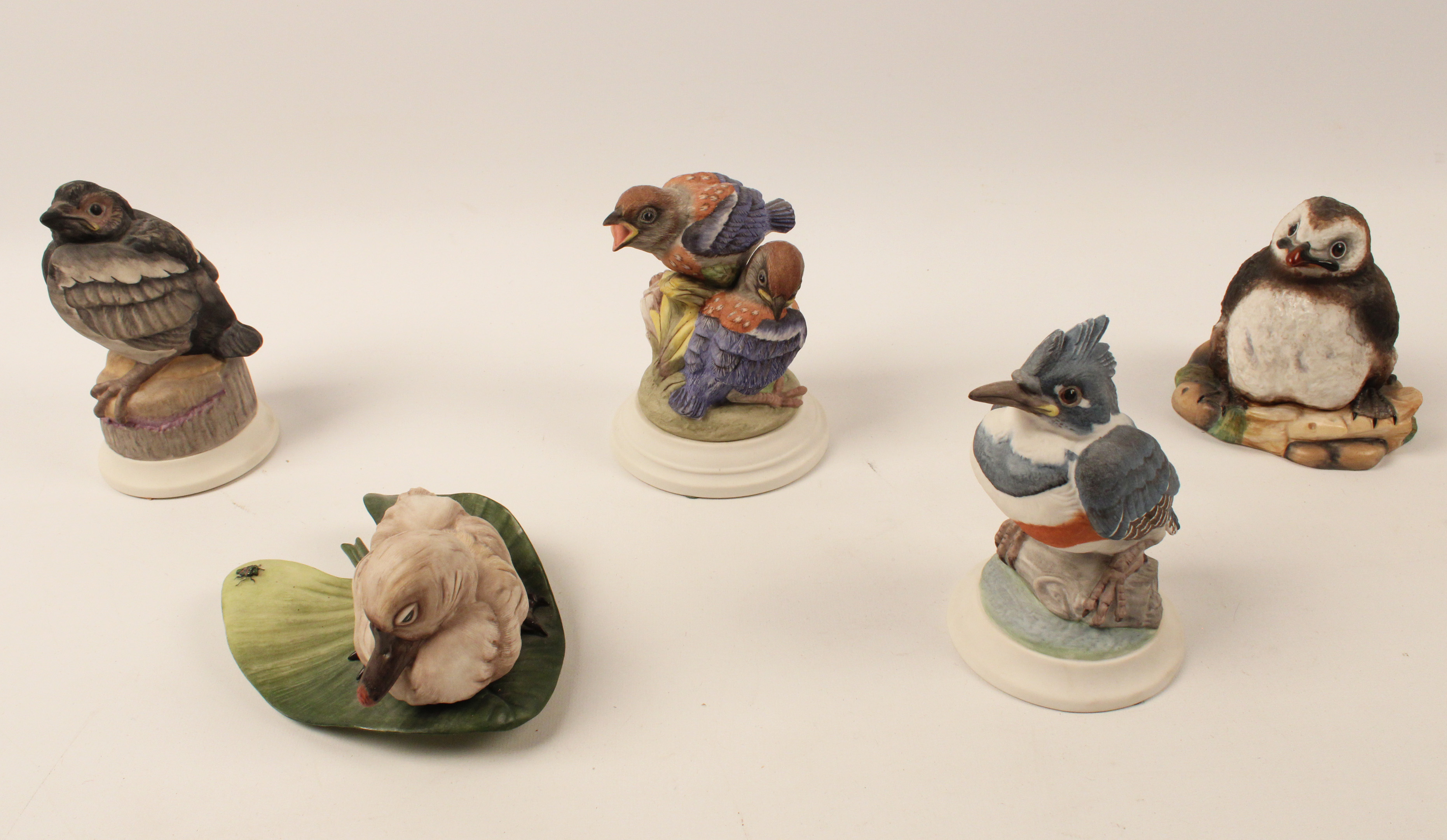 GROUP OF 5 PORCELAIN BIRD MODELS BY