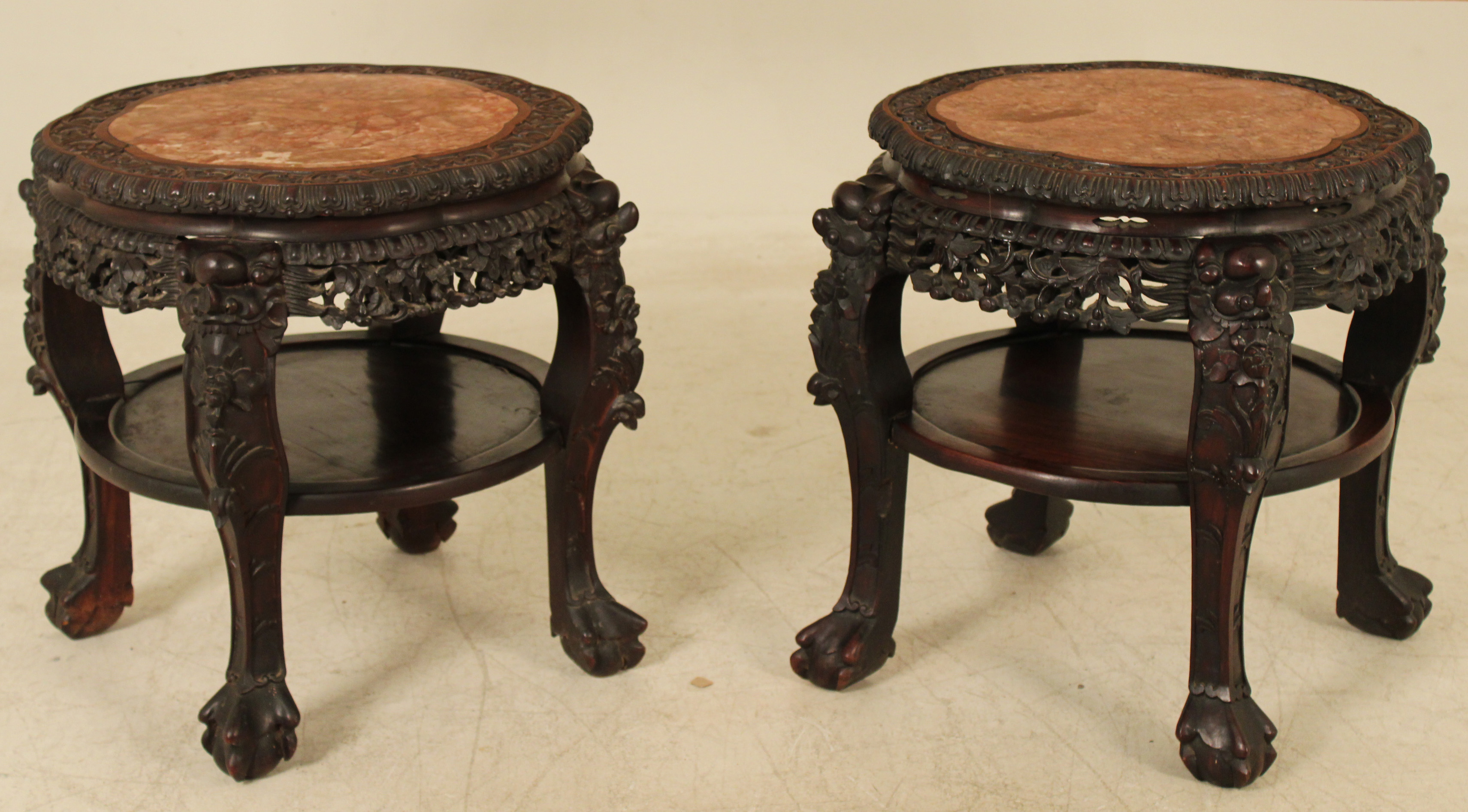 NEAR PAIR OF ANTIQUE CHINESE TEAKWOOD 35f596