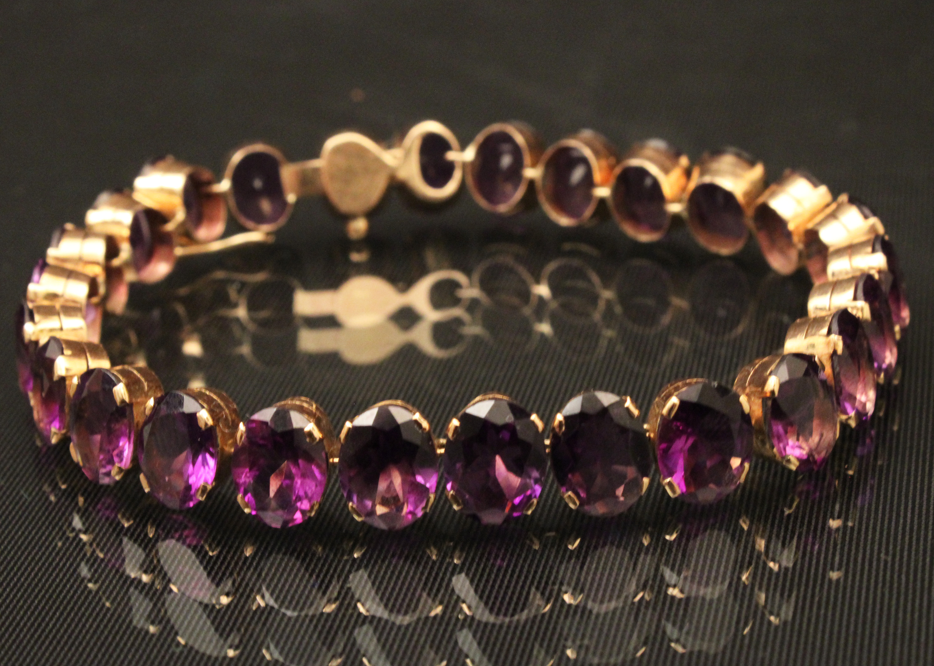 18K YG AMETHYST BRACELET 16 0 35f5df