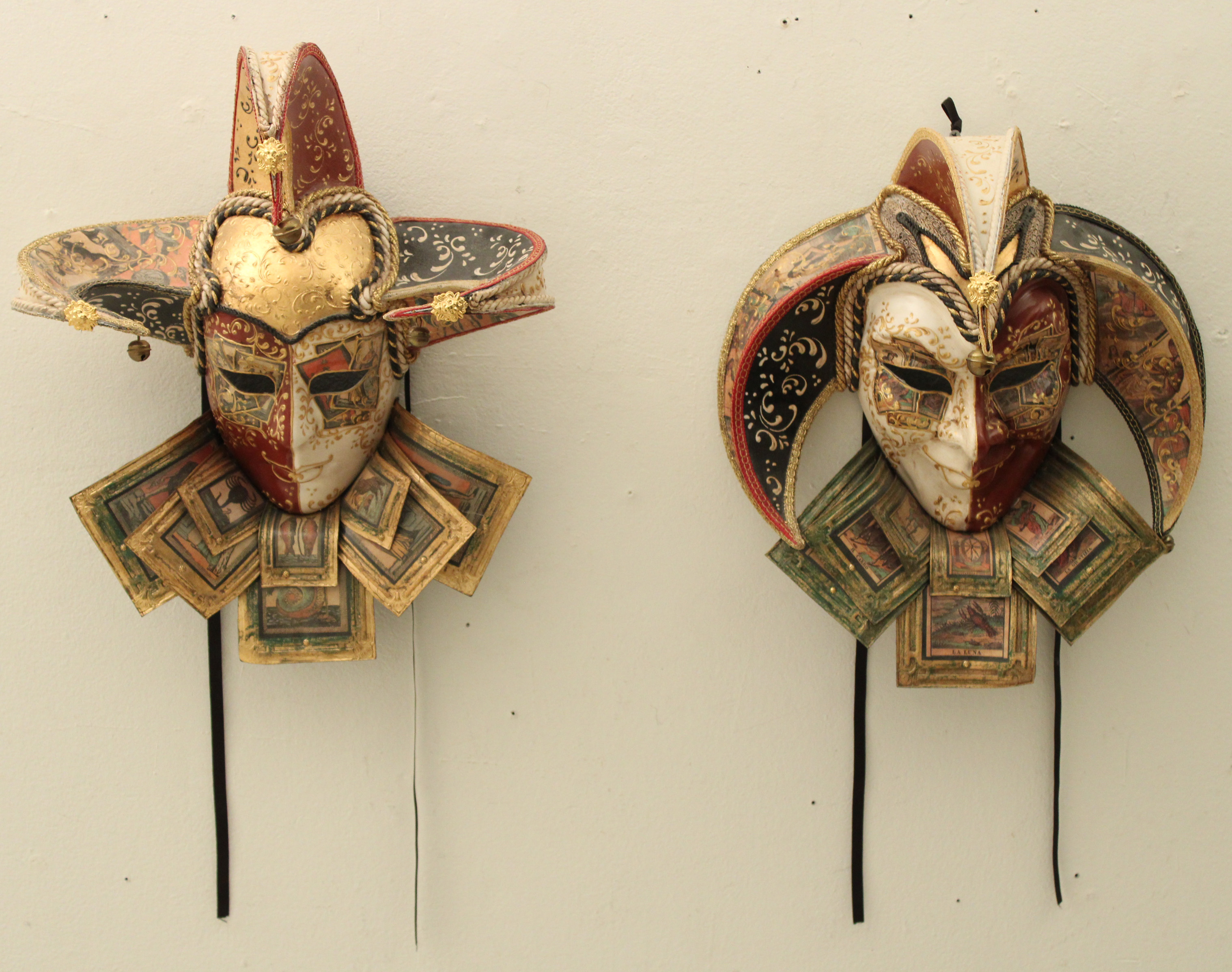 TWO MARDI GRAS PAPIER MACHE MASKS 35f65e