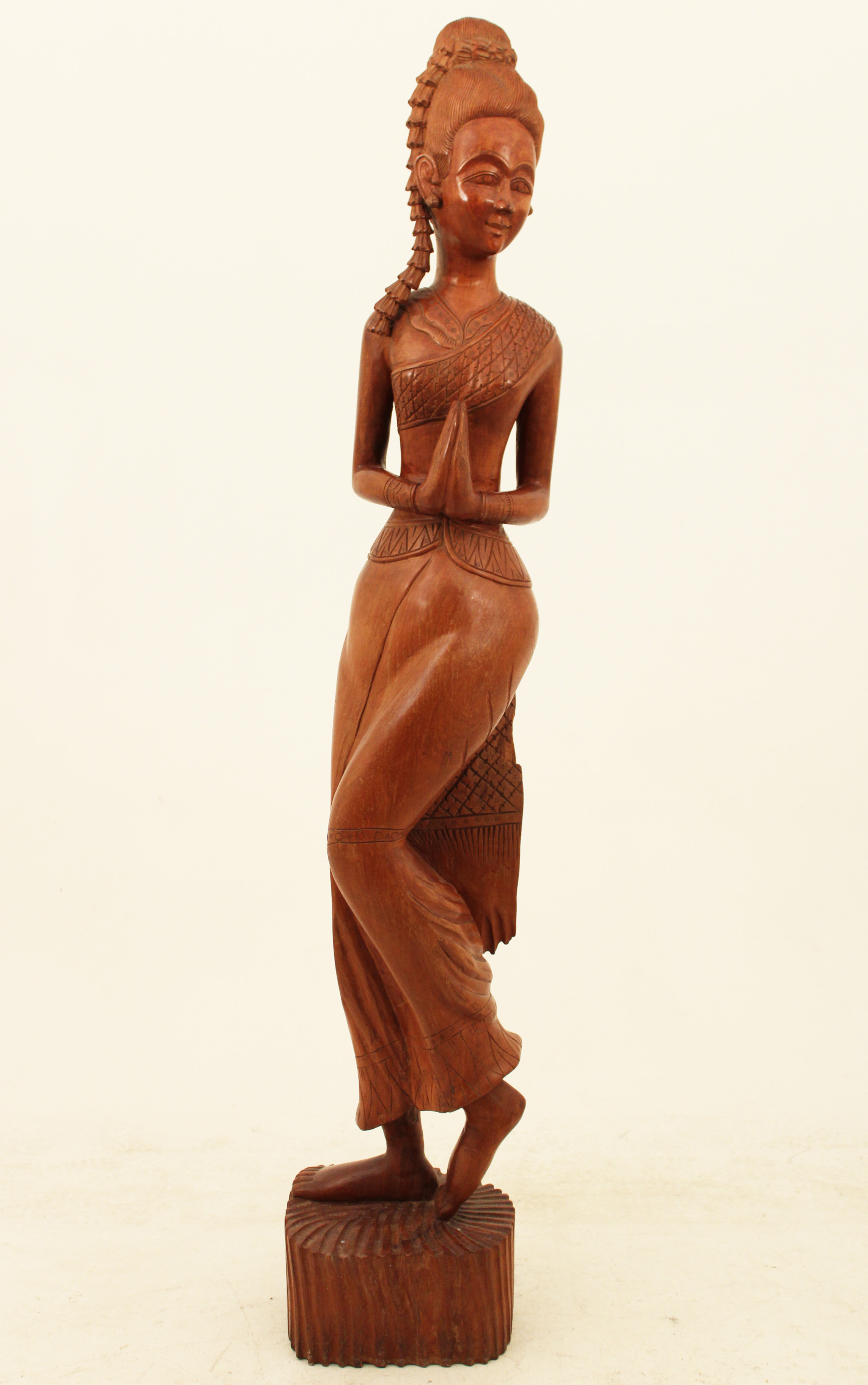 CARVED WOOD INDOCHINA FIGURE OF