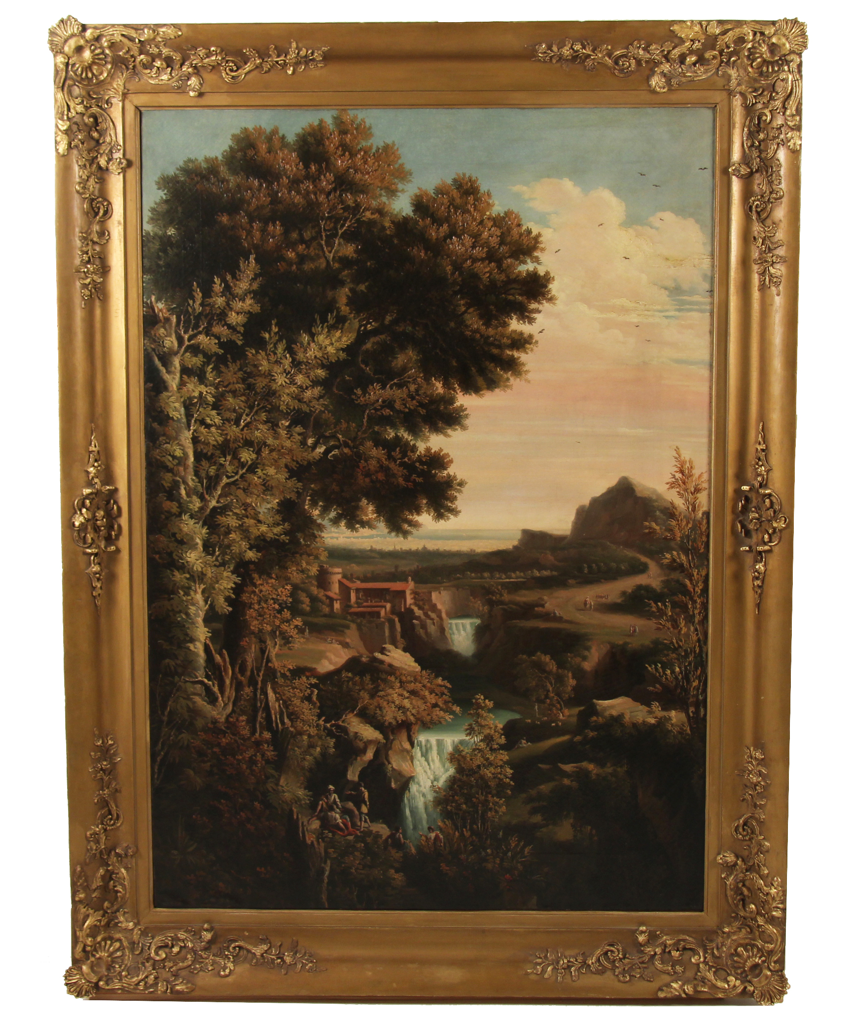 LARGE ITALIAN O/C FIGURAL LANDSCAPE