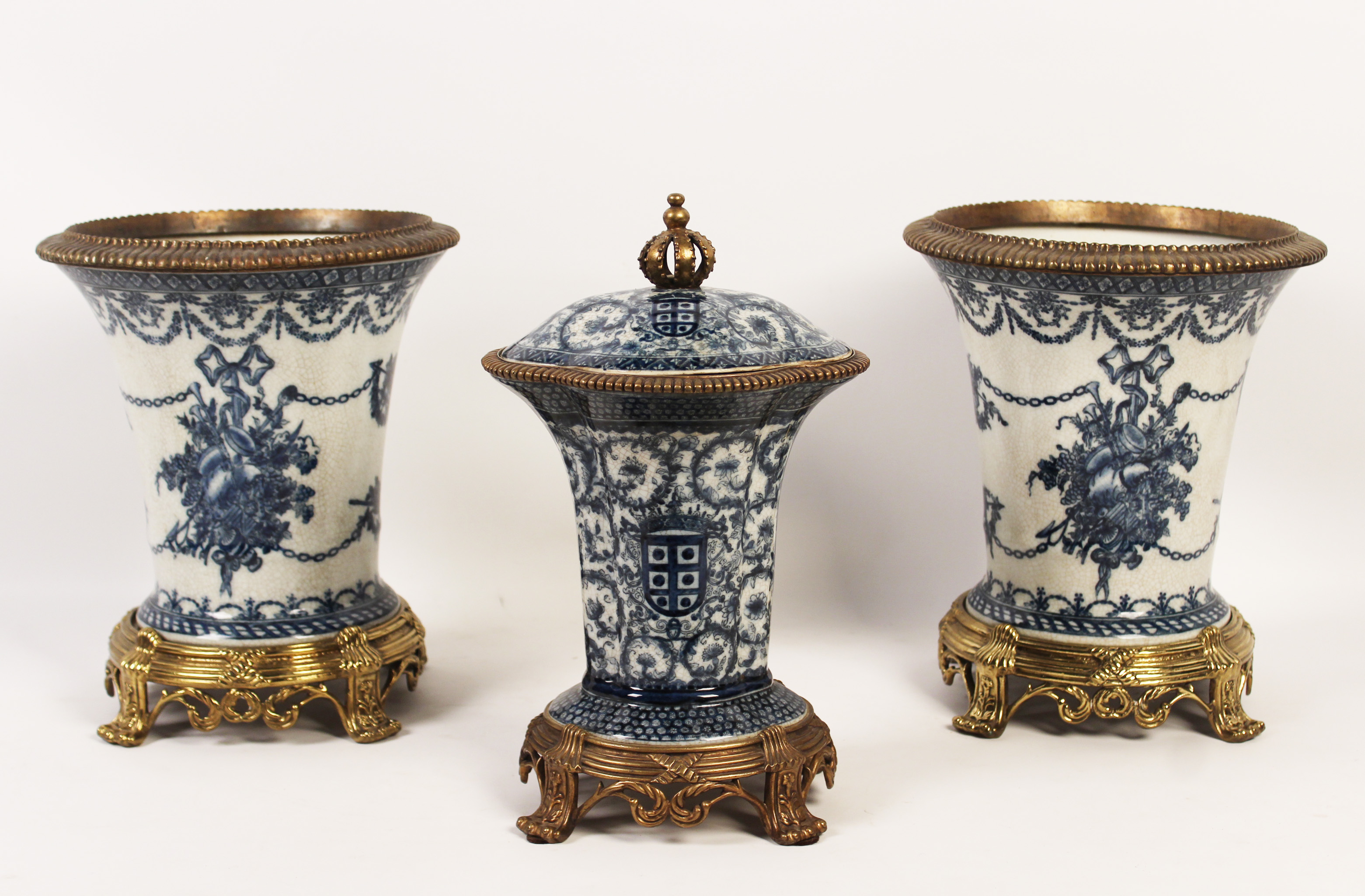 3 PC. BLUE/WHITE ORIENTAL PORCELAIN