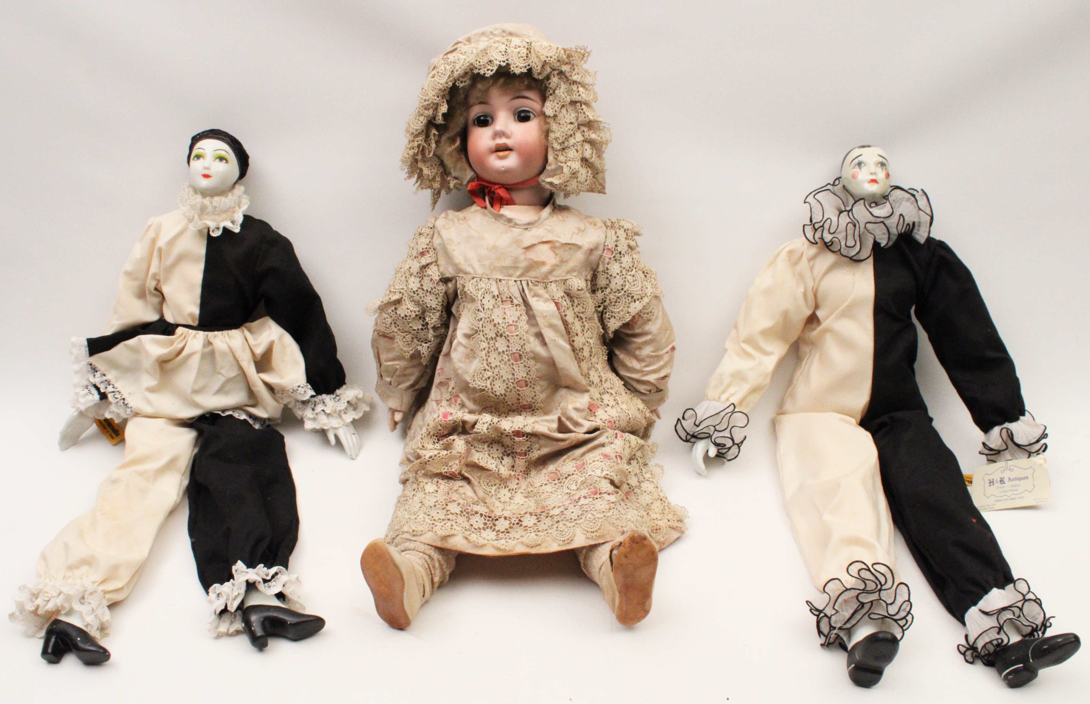 AUSTRIAN PORCELAIN FACE DOLL, AND