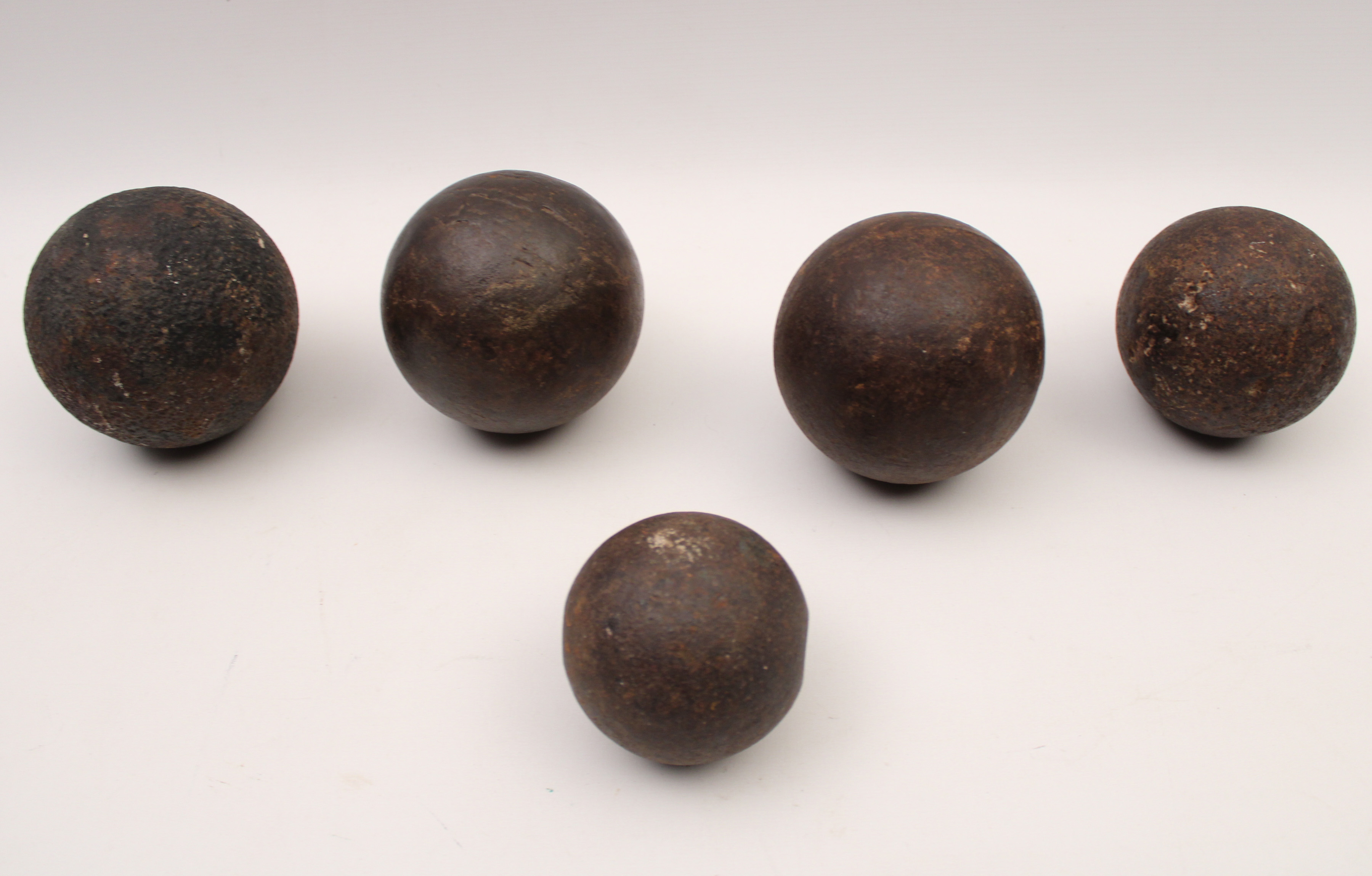 5 MISC. CIVIL WAR PERIOD CANNON BALLS