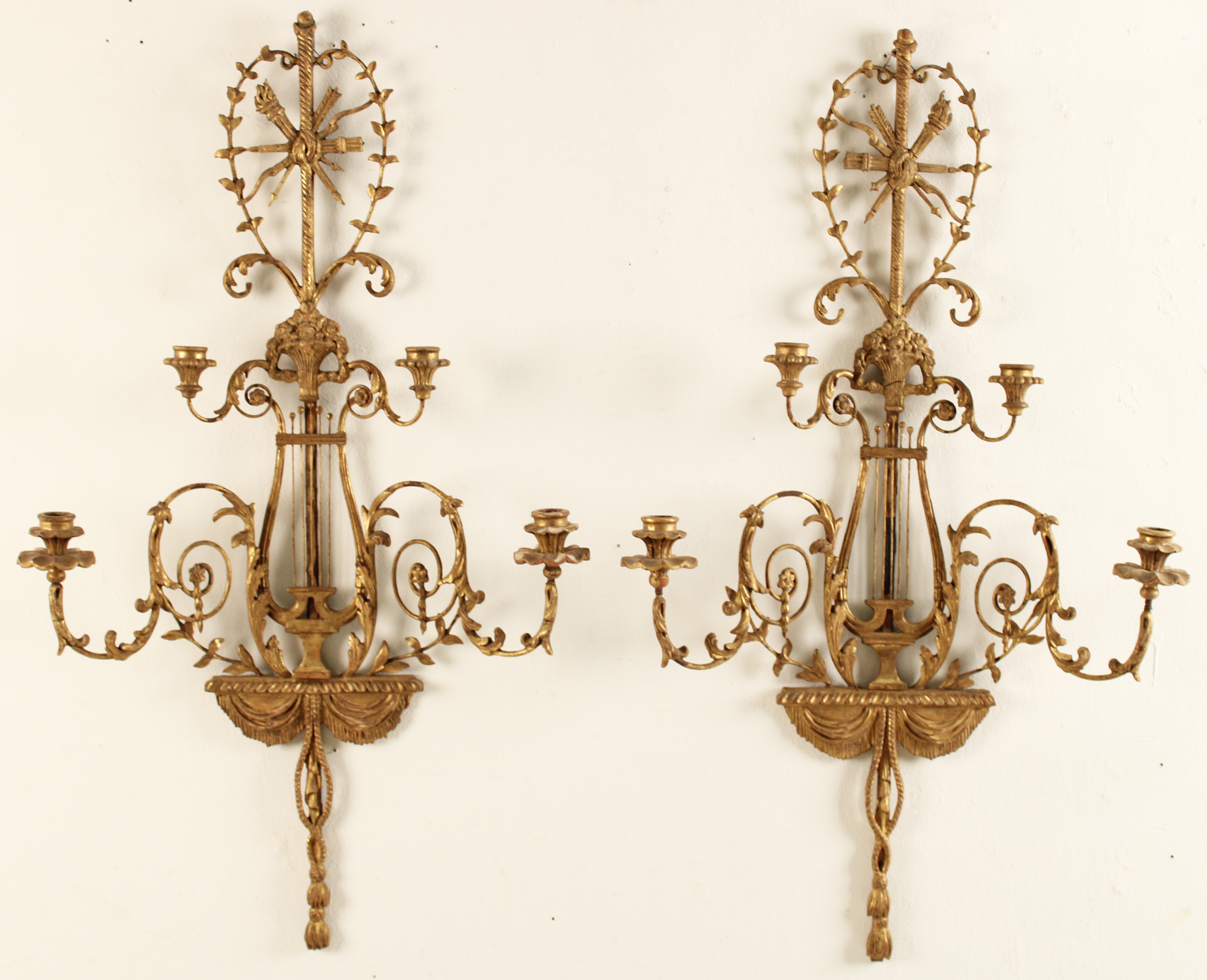 PR OF 4. LIGHT FRENCH WALL APPLIQUES