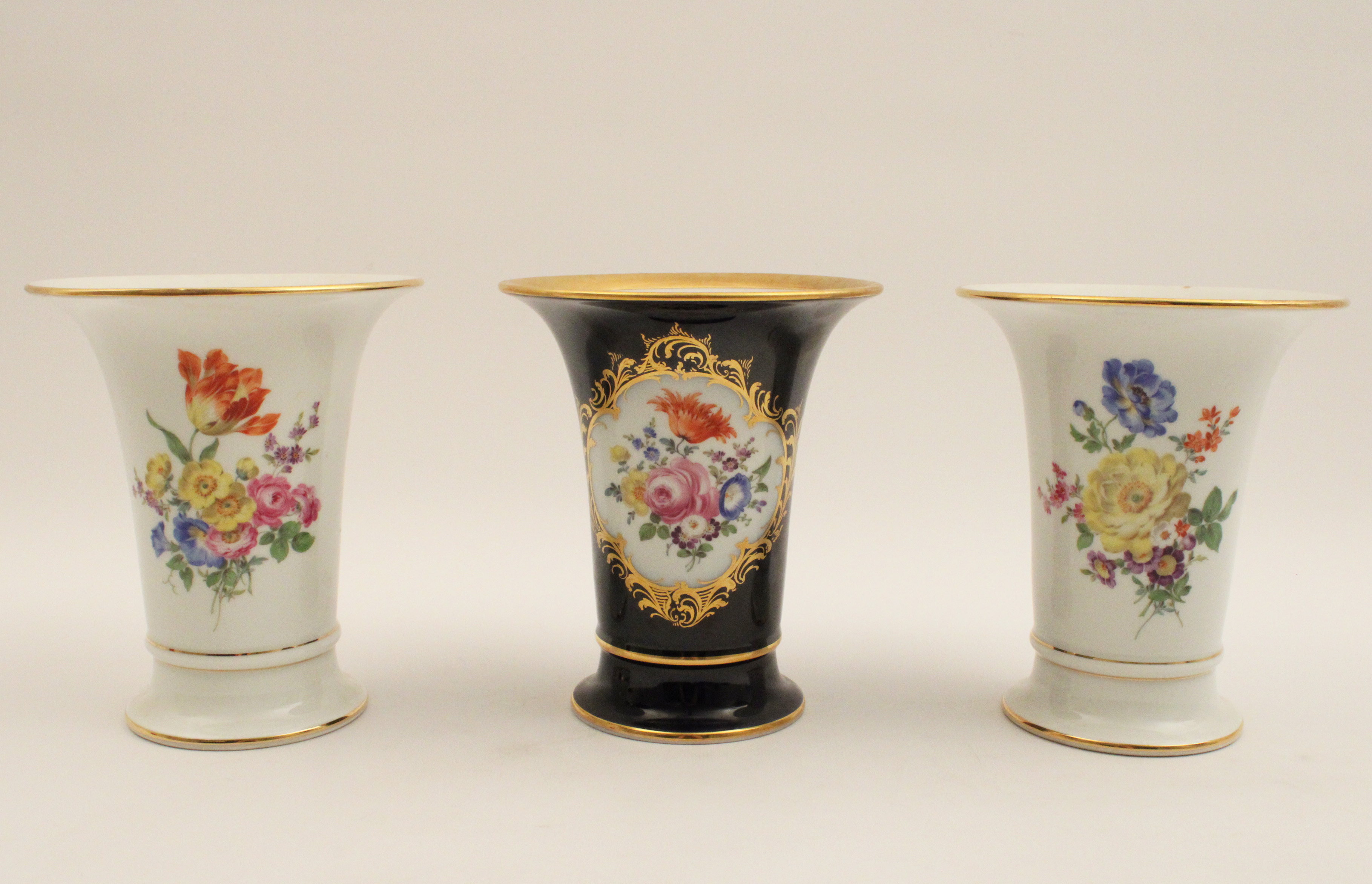 3 PC MEISSEN PORCELAIN MANTLE GARNITURE