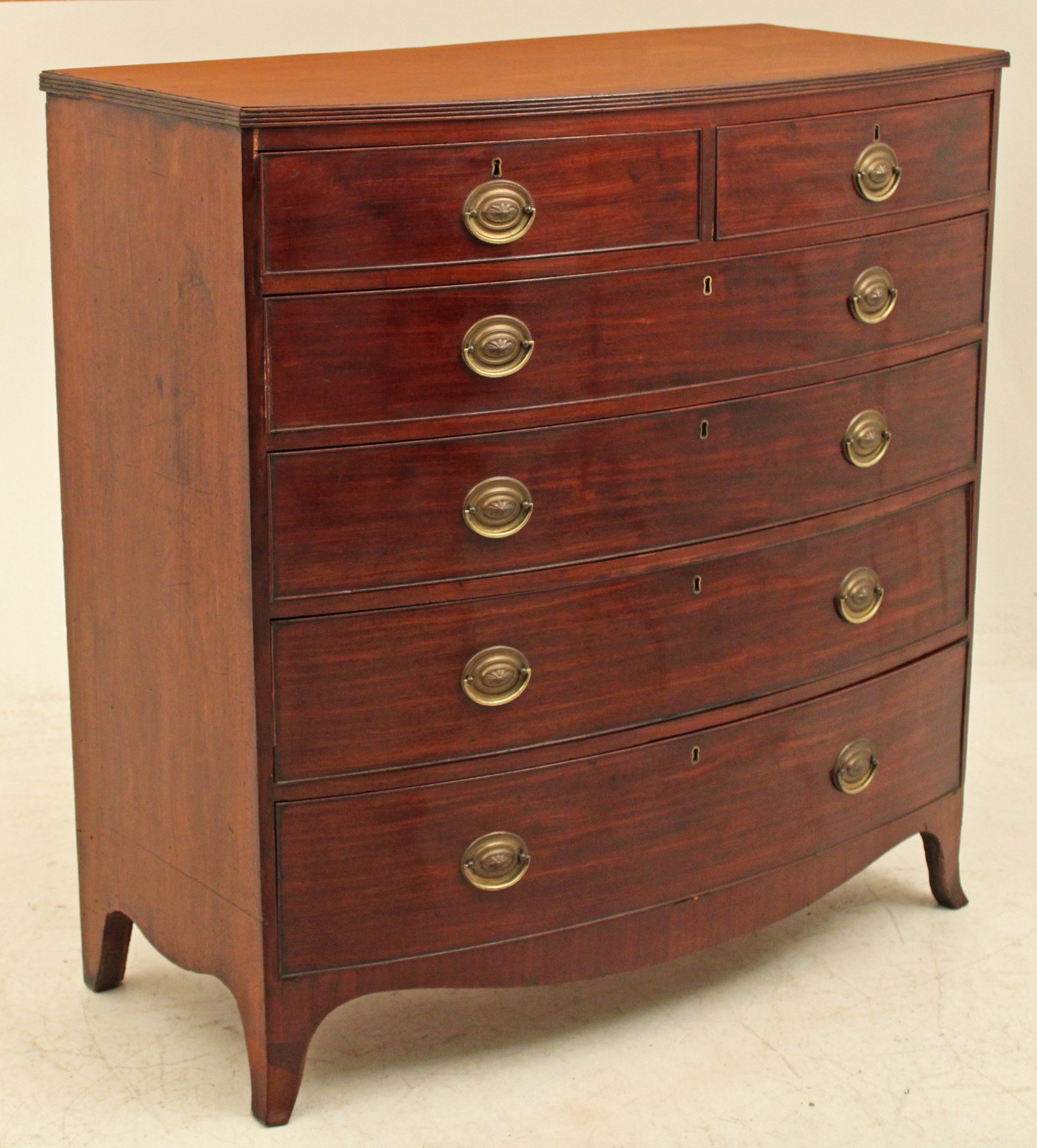 ENGLISH SHERATON MAHOGANY BOWFRONT