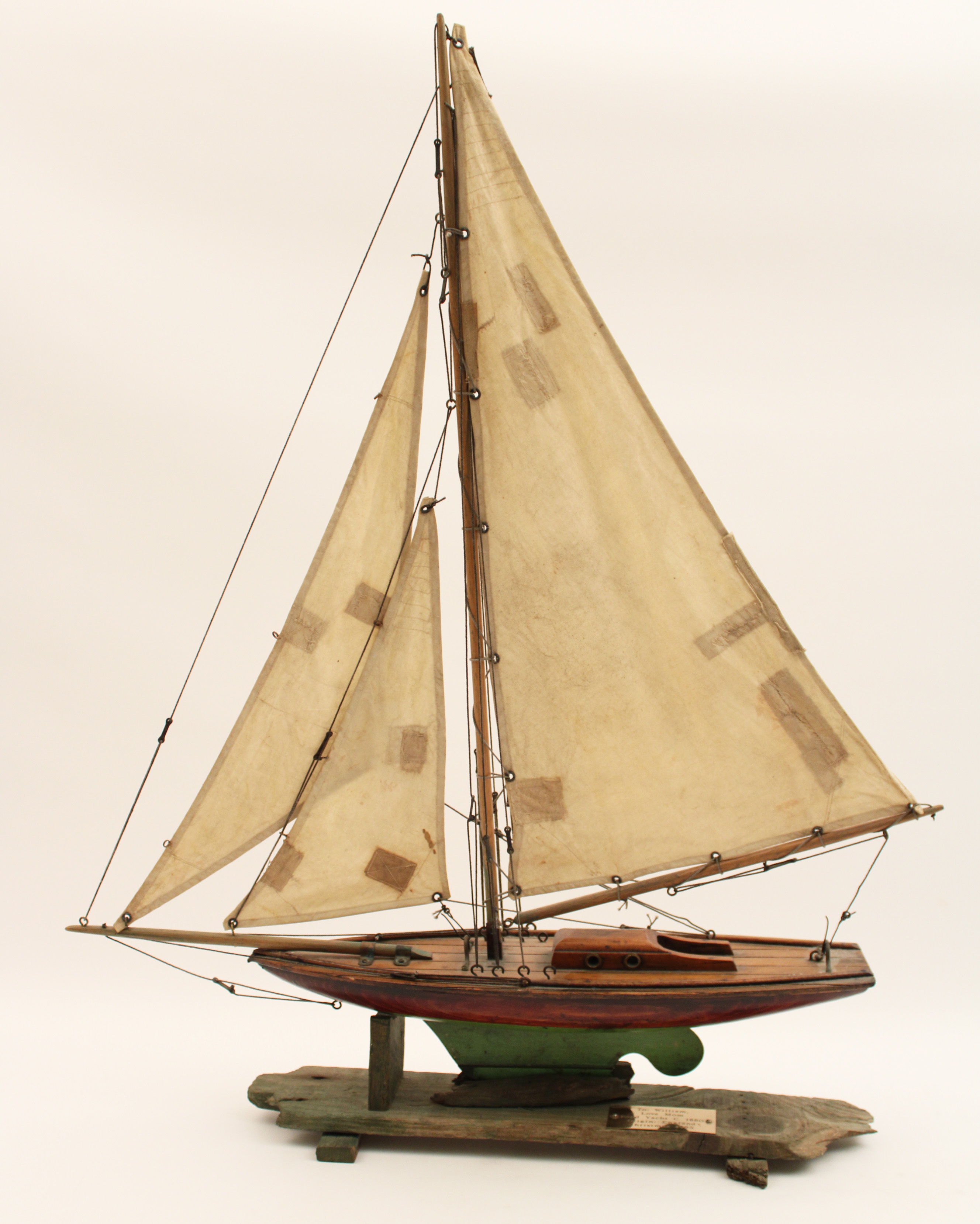 HANDMADE SHIP MODEL ON WOODEN STAND