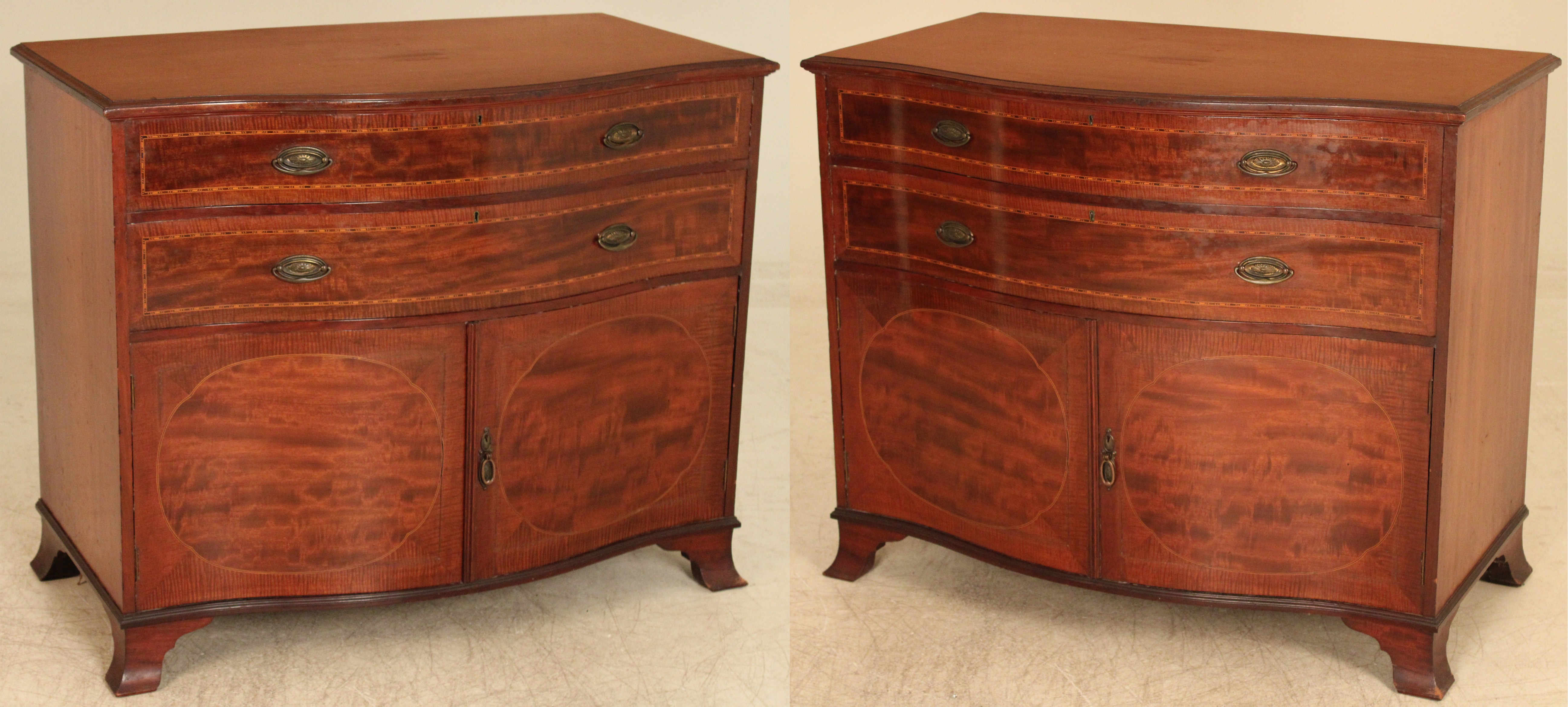 PR OF ENGLISH MAHOGANY SERPENTINE 35f815