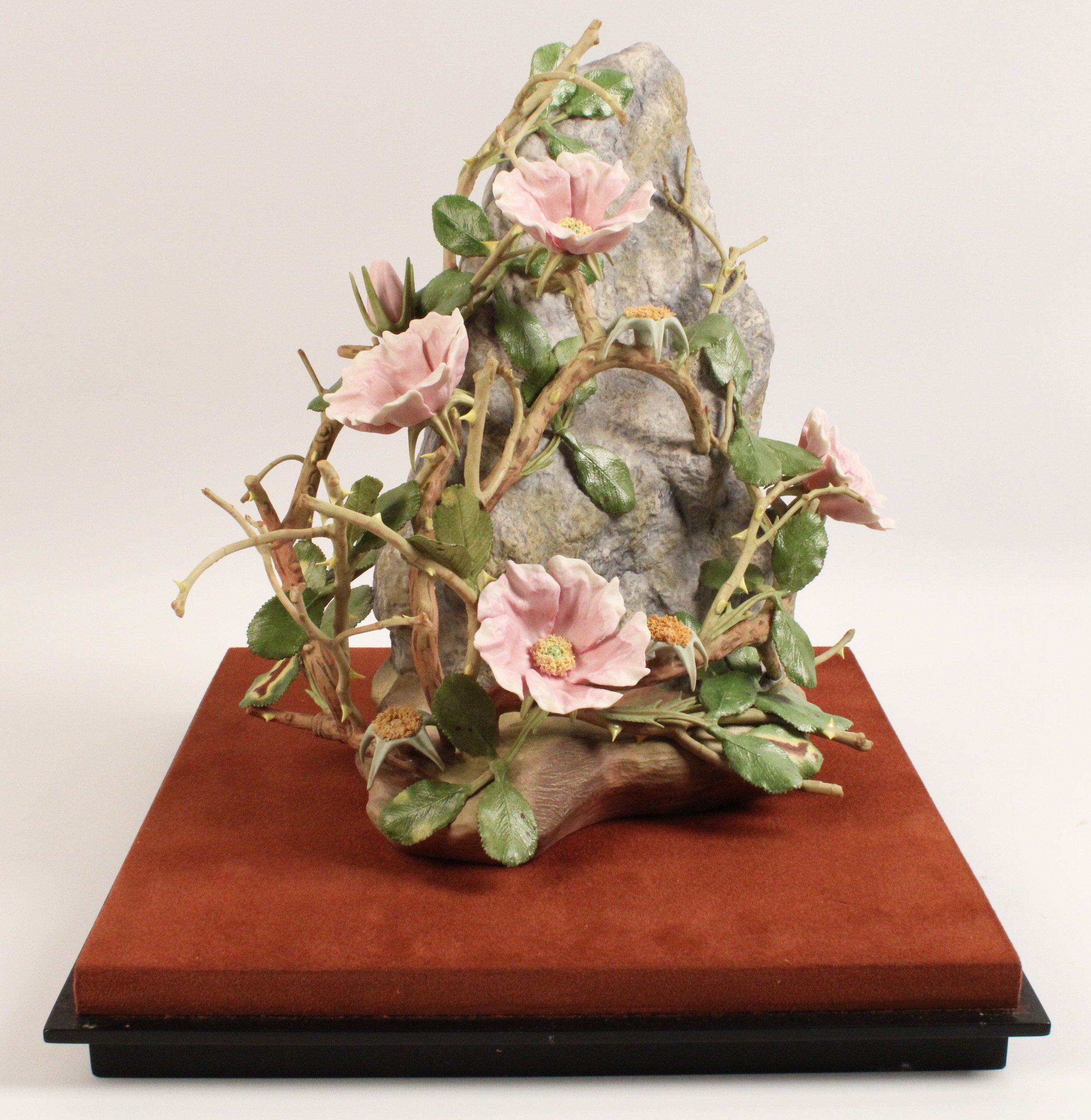 WILD ROSE BY BURGUES, PORCELAIN SCULPTURE