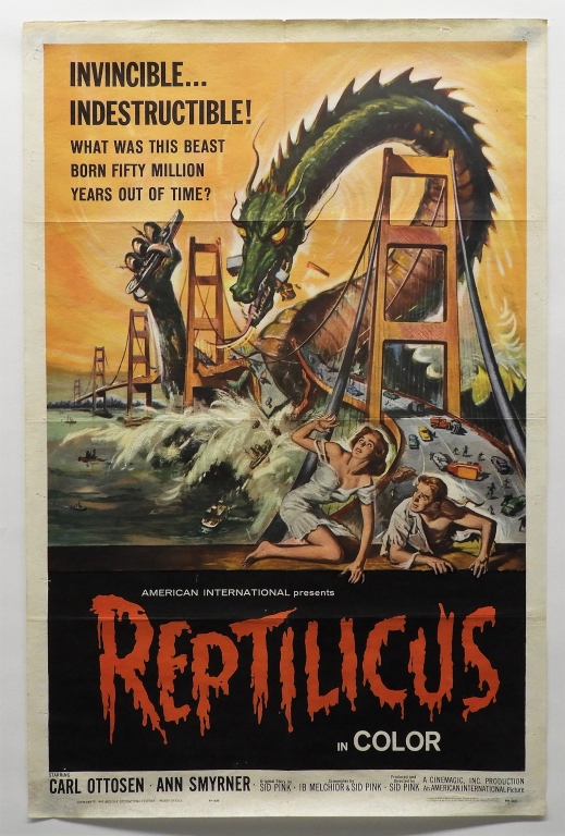 REPTILICUS 1962 ONE SHEET MONSTER 35f863